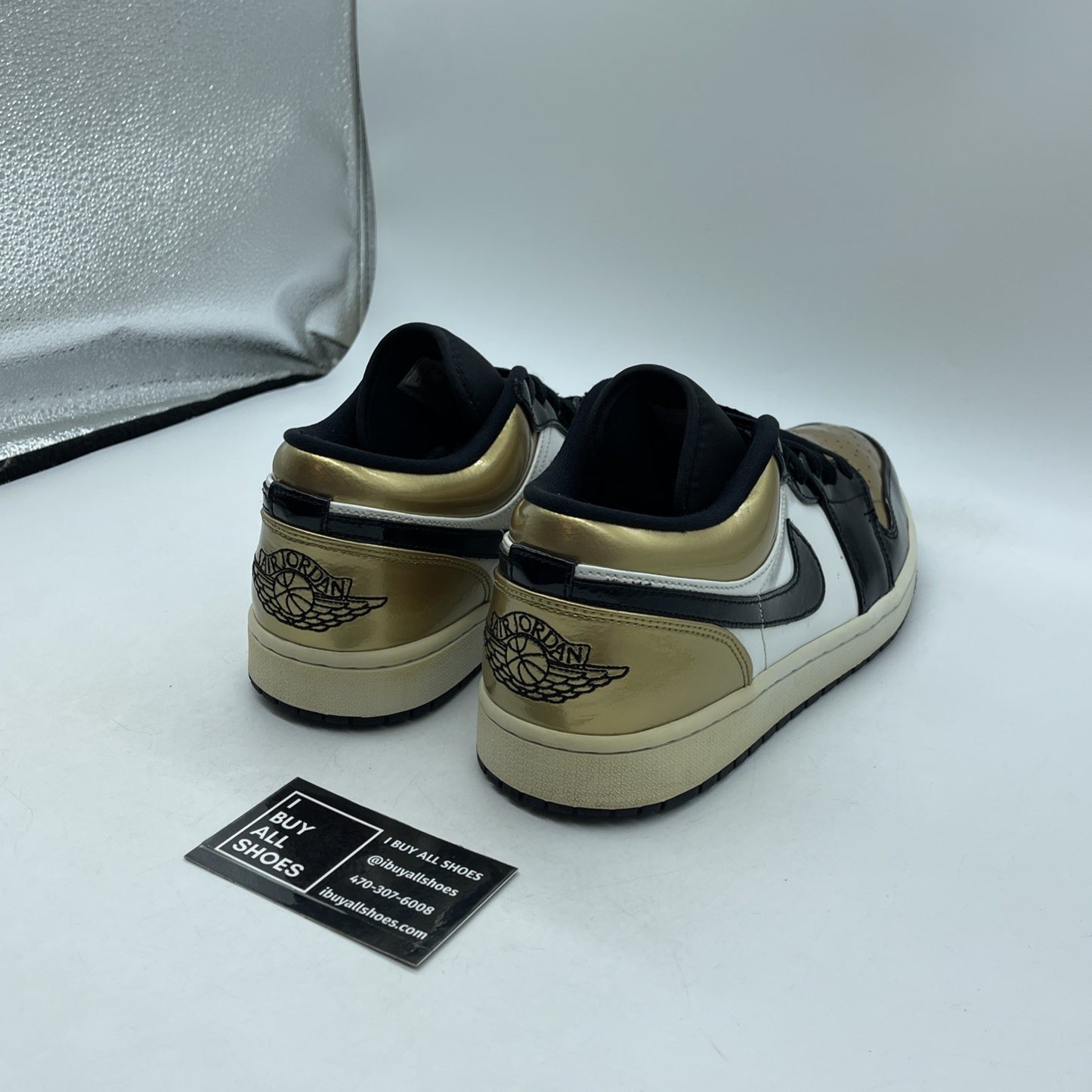 Size 10 - Air Jordan 1 Low Gold Toe Black White Leather (CQ9447-700)