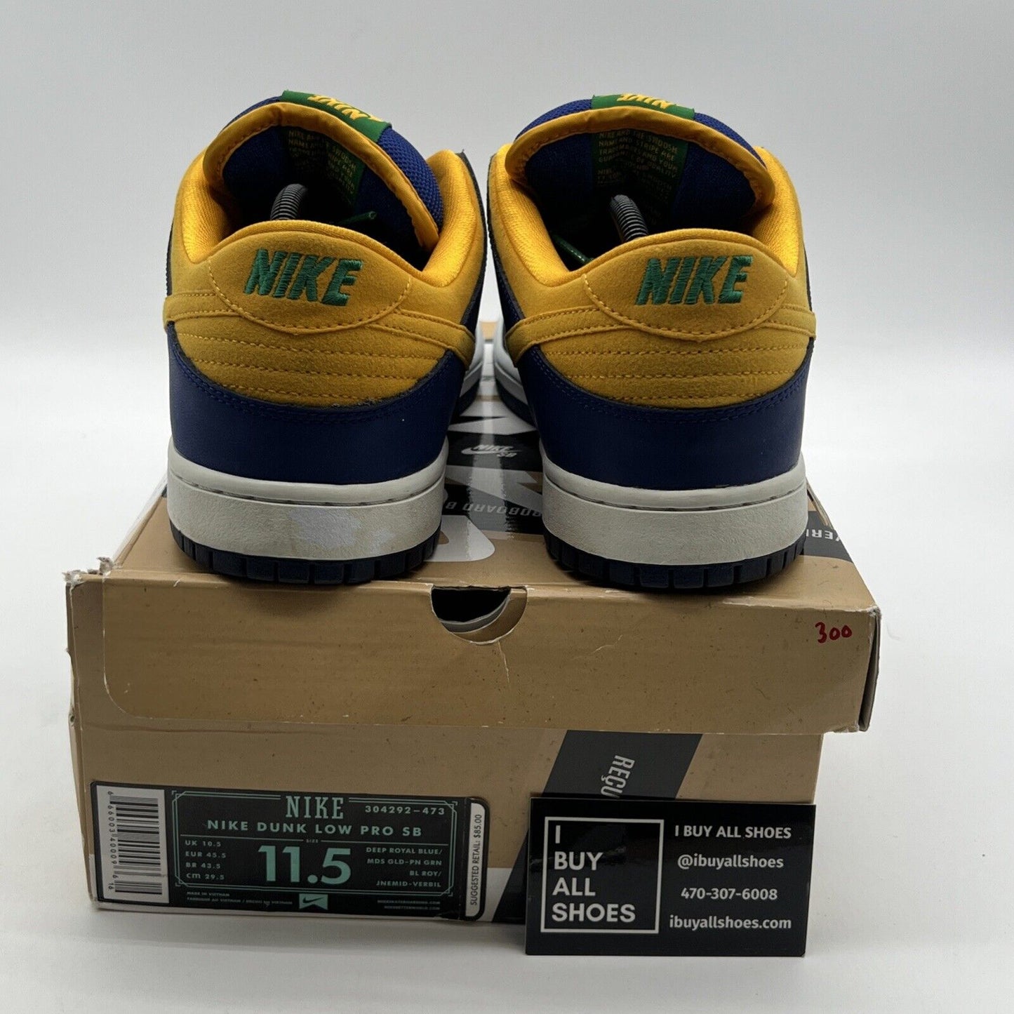 Size 11.5 - Nike Dunk Pro SB Low Royal Blue Midas Gold (304292-473)