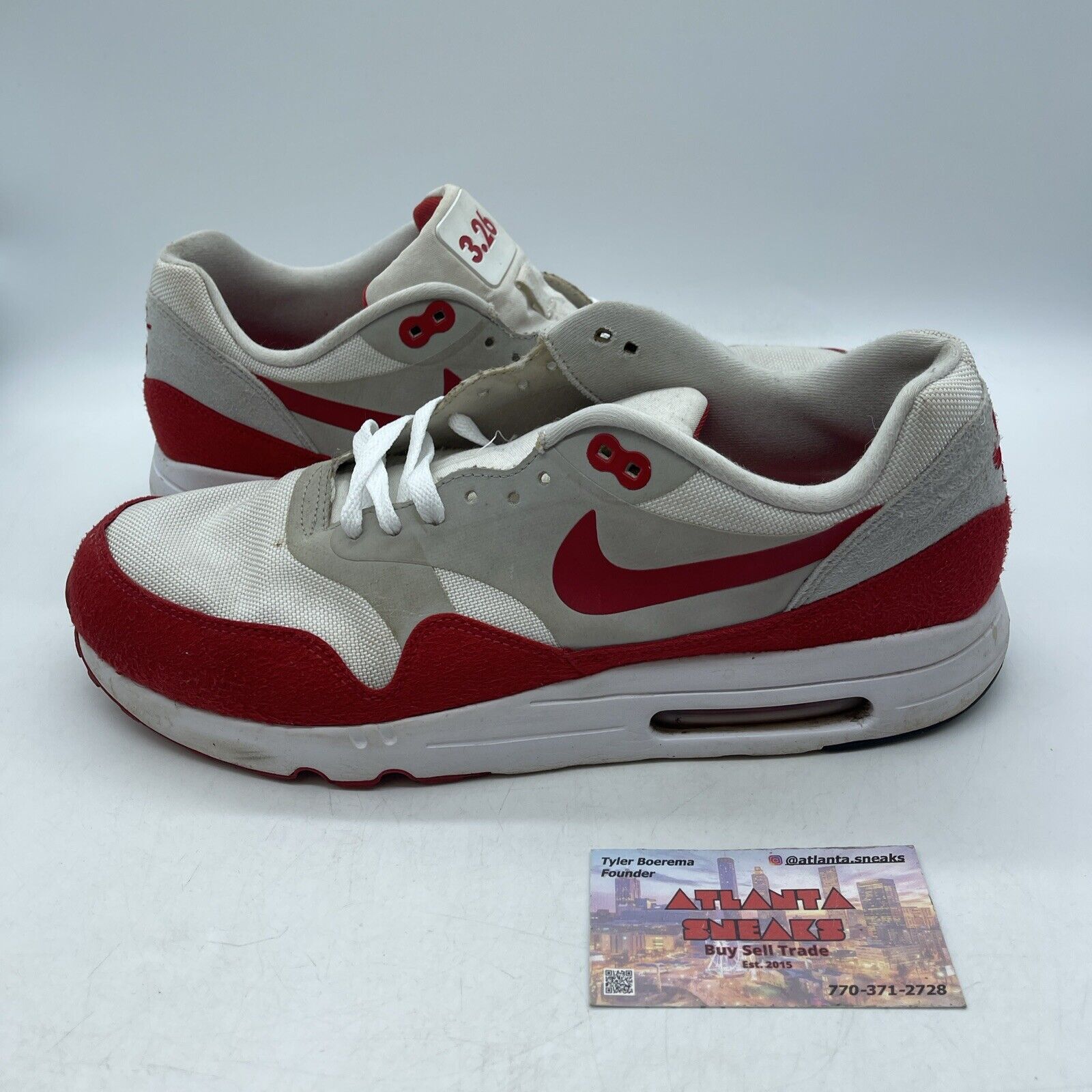 Size 11 - Nike Air Max 1 Ultra 2.0 Air Max Day Red White Grey (908091-100)