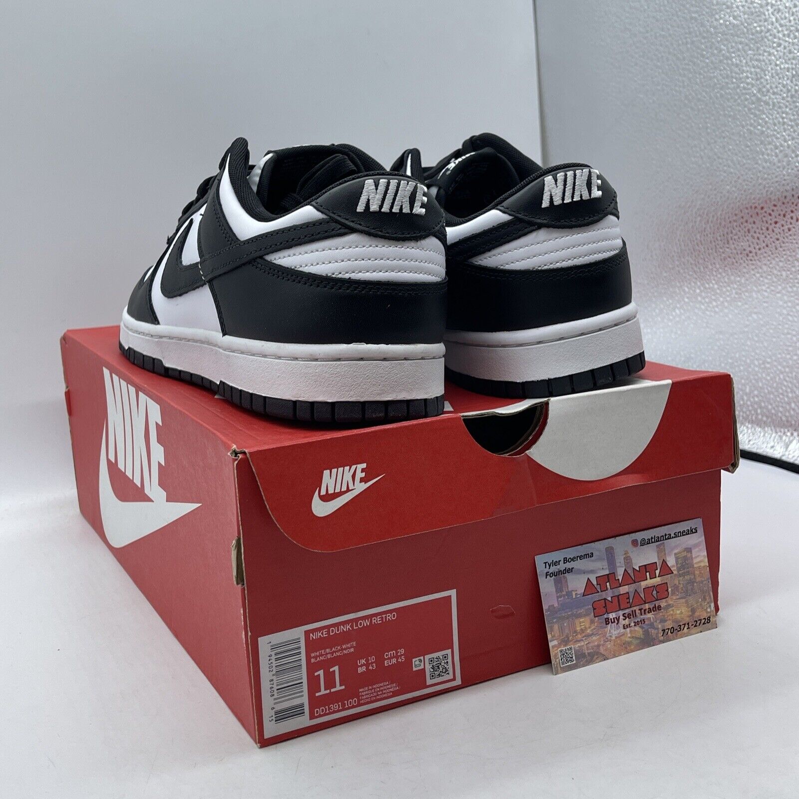 Size 11 - Nike Dunk Low Black White Leather (DD1391-100)