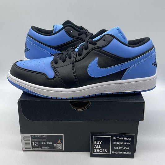 Size 12 - Air Jordan 1 Low University Blue Black Leather (553558-041)