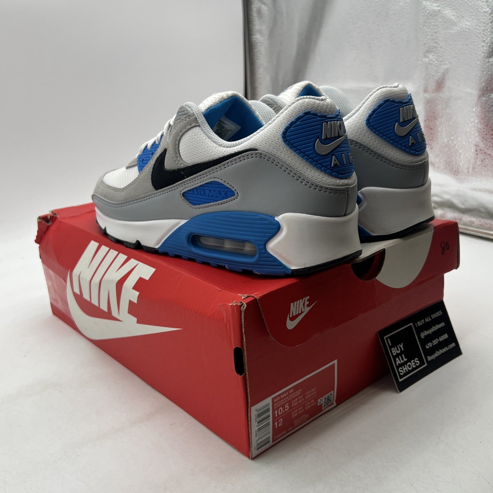 Size 10.5 - Nike Air Max 90 Pure Platinum Photo Blue (FN6958-102)