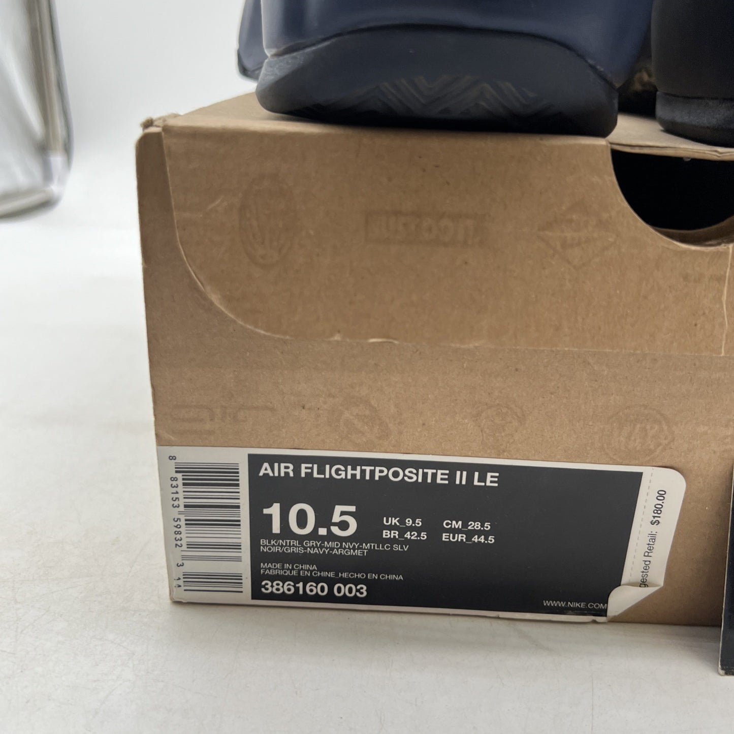 Size 10.5 - Nike Air Flightposite 2 Black Midnight Navy (386160-003)
