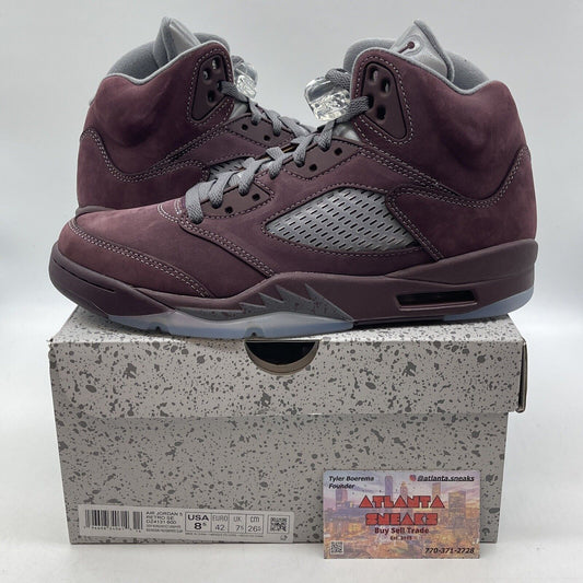 Size 8.5 - Air Jordan 5 Retro SE 2023 Burgundy Silver Suede (DZ4131-600)