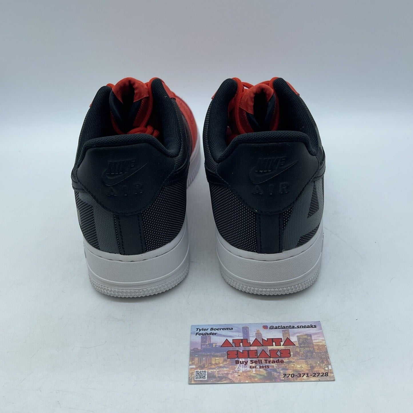 Size 11.5 - Nike Air Force 1 '07 Low Habanero Red Black Leather (AV8362-600)