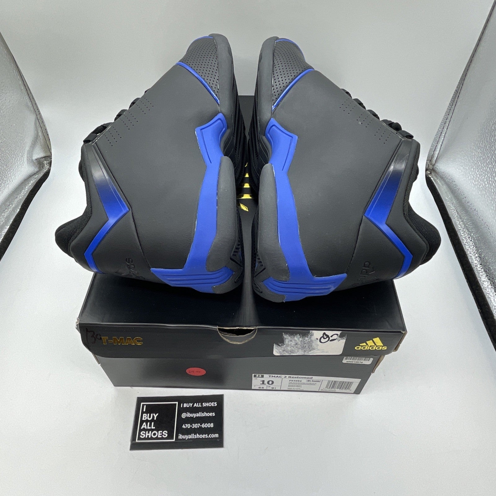 Size 10 - adidas T-Mac 2 EVO Black Royal Blue Leather (FX4992)