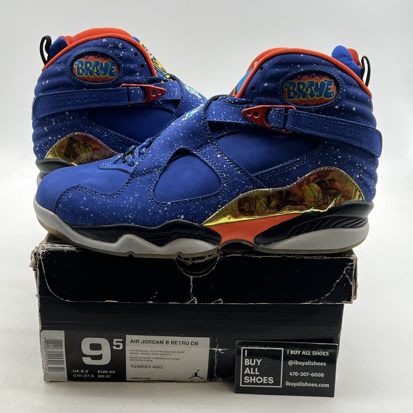 Size 9.5 - Air Jordan 8 Retro DB Doernbecher (729893-480)