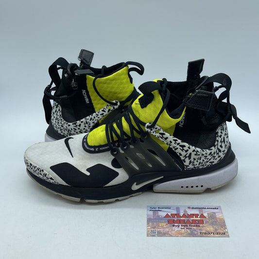 Size 8 - Nike Acronym x Air Presto Mid Dynamic Yellow Leather Suede (AH7832-100)