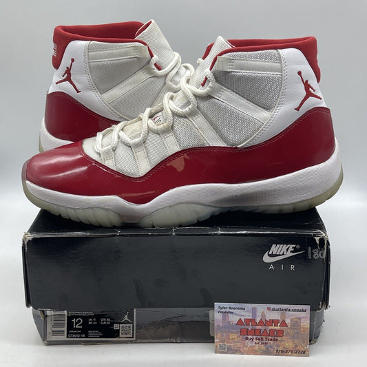 Size 12 - Jordan 11 Retro High Cherry White Suede Leather (CT8012-116)