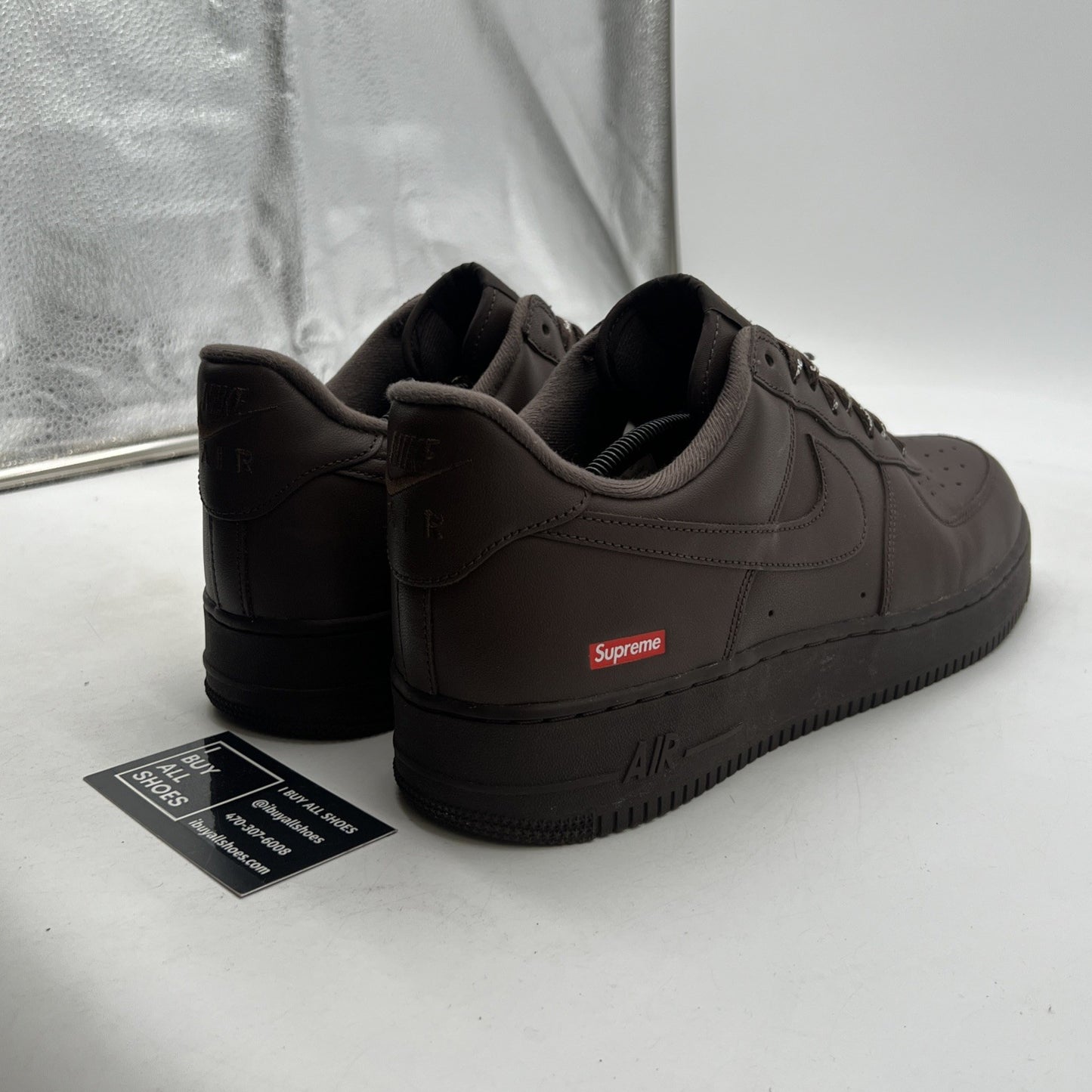 Size 13 - Nike Supreme x Air Force 1 Low Box Logo - Baroque Brown (CU9226-200)