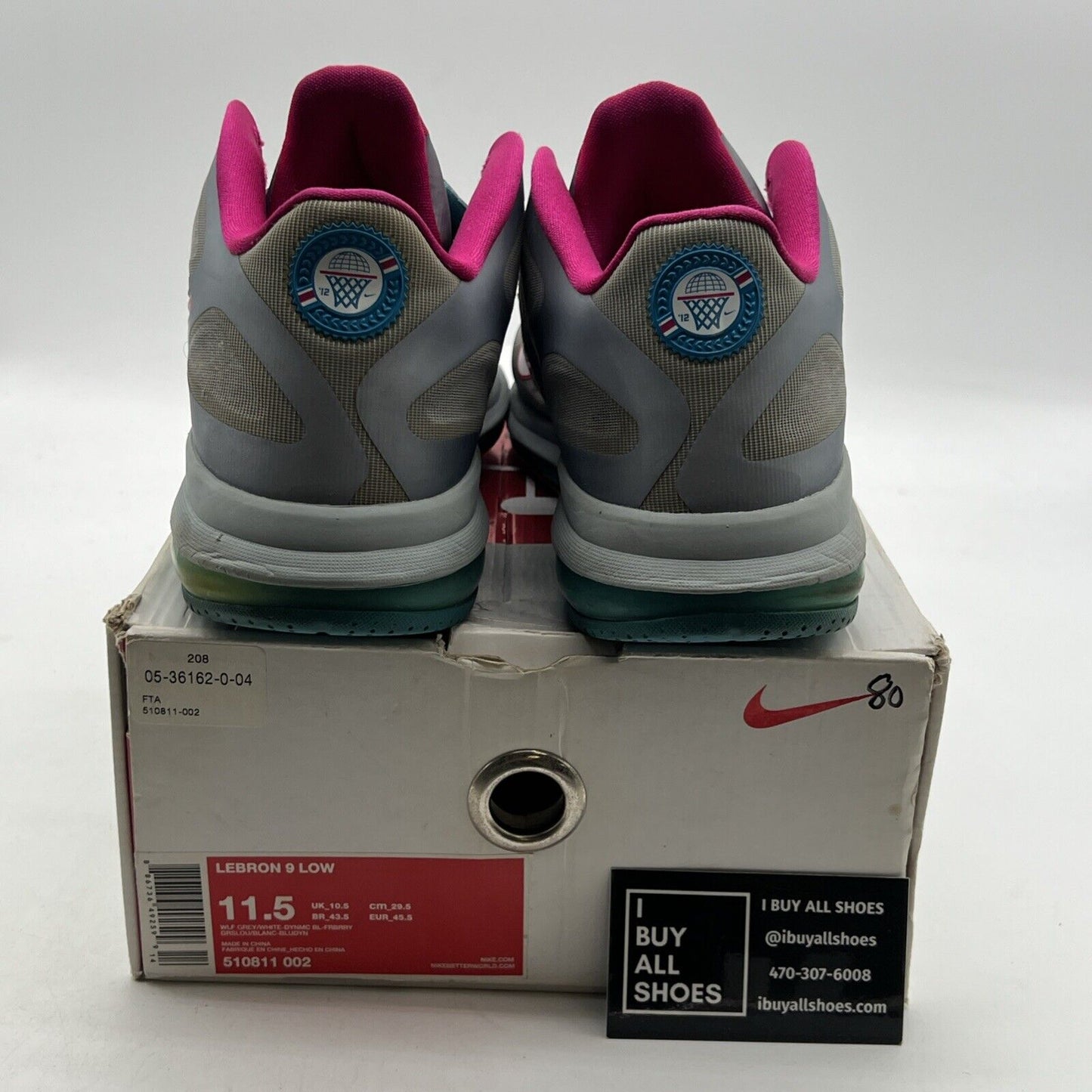 Size 11.5 - Nike LeBron 9 Low Fireberry (510811-002)