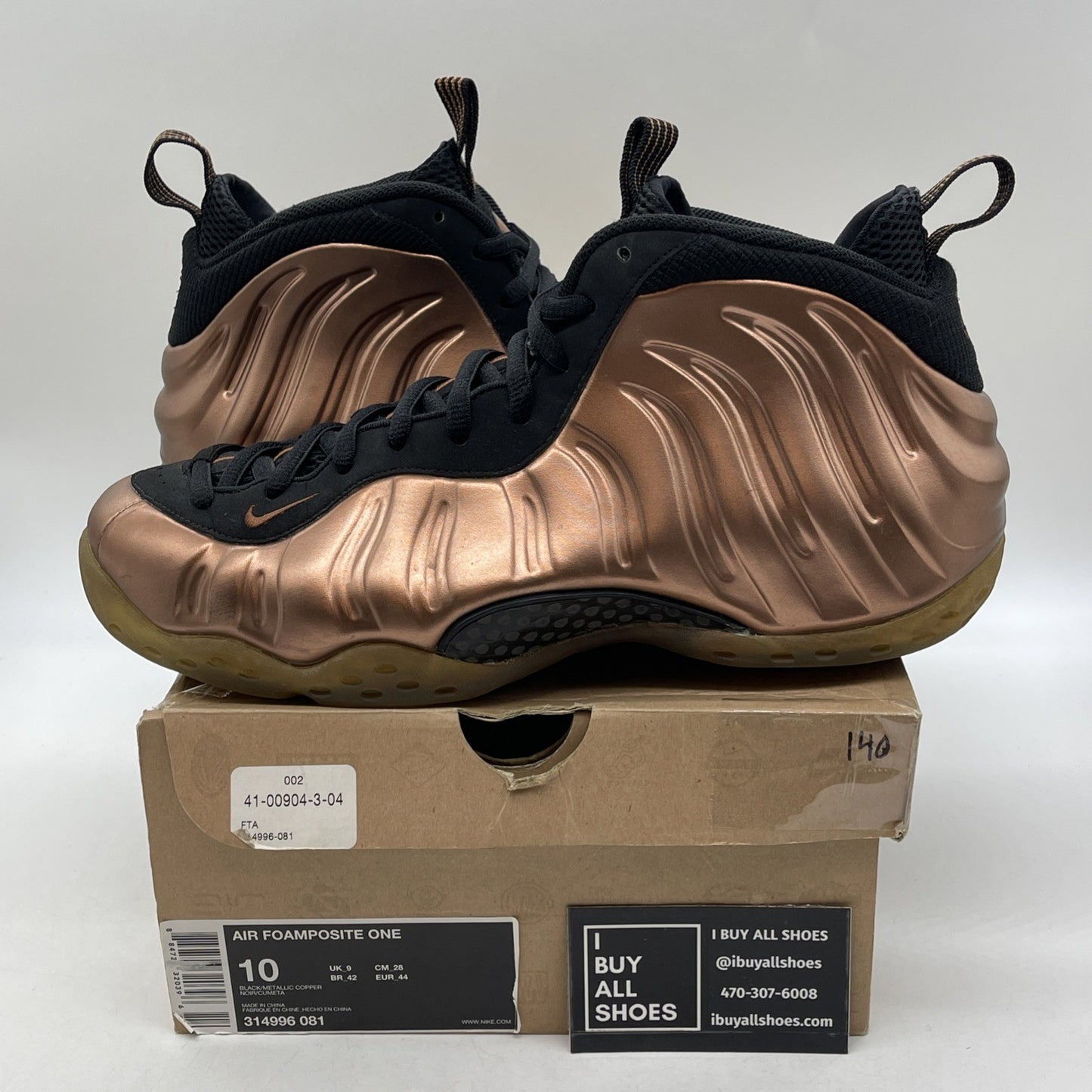 Size 10 - Nike Air Foamposite One Dirty Copper Black Suede (314996-081)