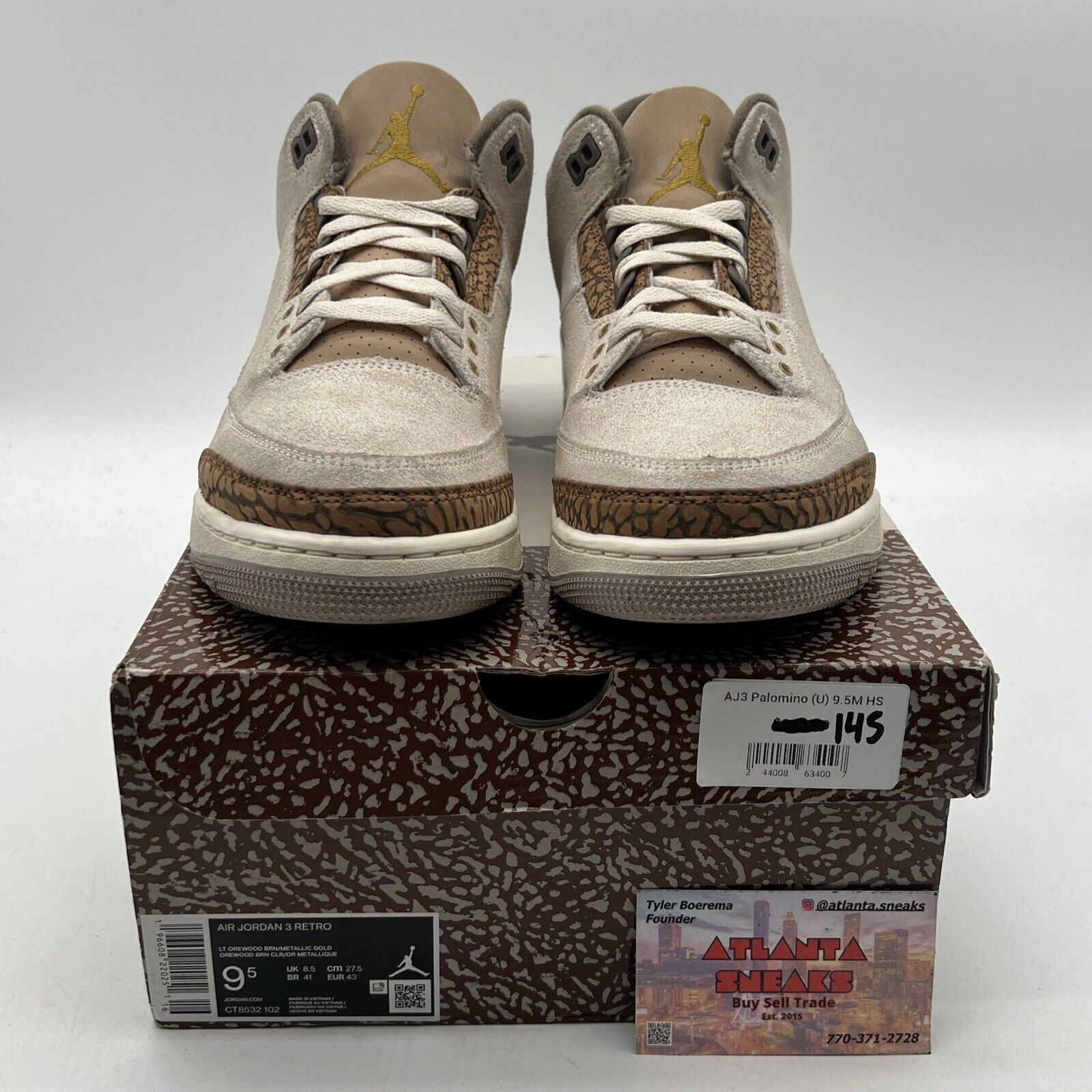 Size 9.5 - Jordan 3 Retro Low Palomino Brown Tan Suede (CT8532-102)