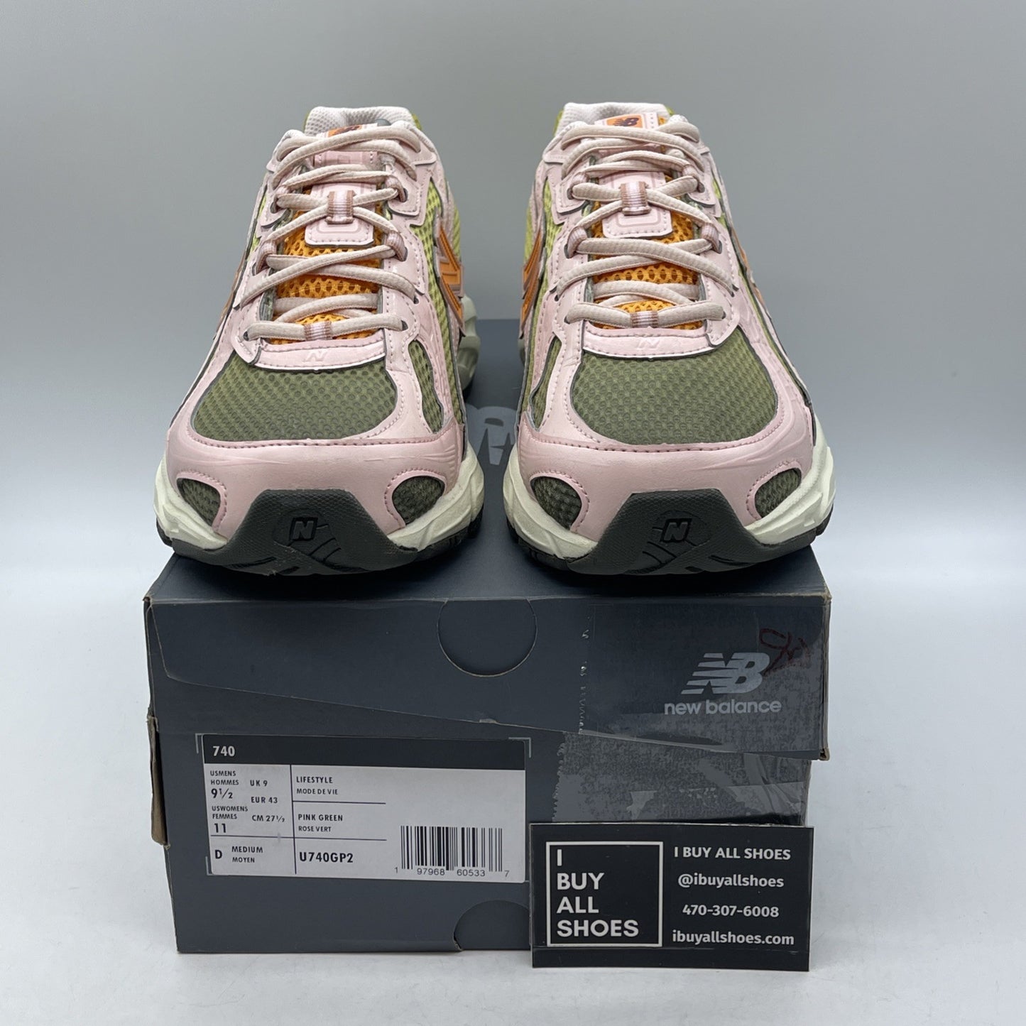 Size 9.5 - New Balance Concepts x 740 Saignee Green Pink Leather (U740GP2)
