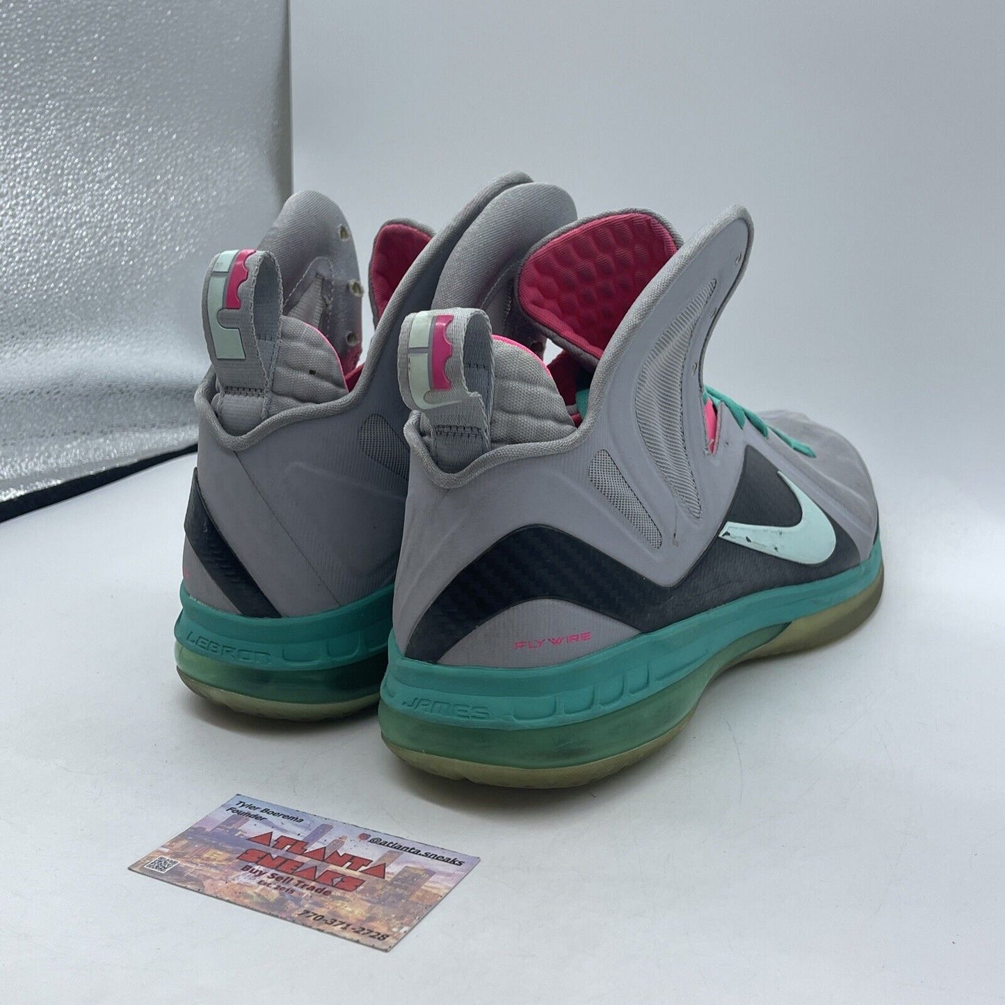 Size 13 - Nike LeBron 9 P.S. Elite South Beach Grey Suede (516958-001)