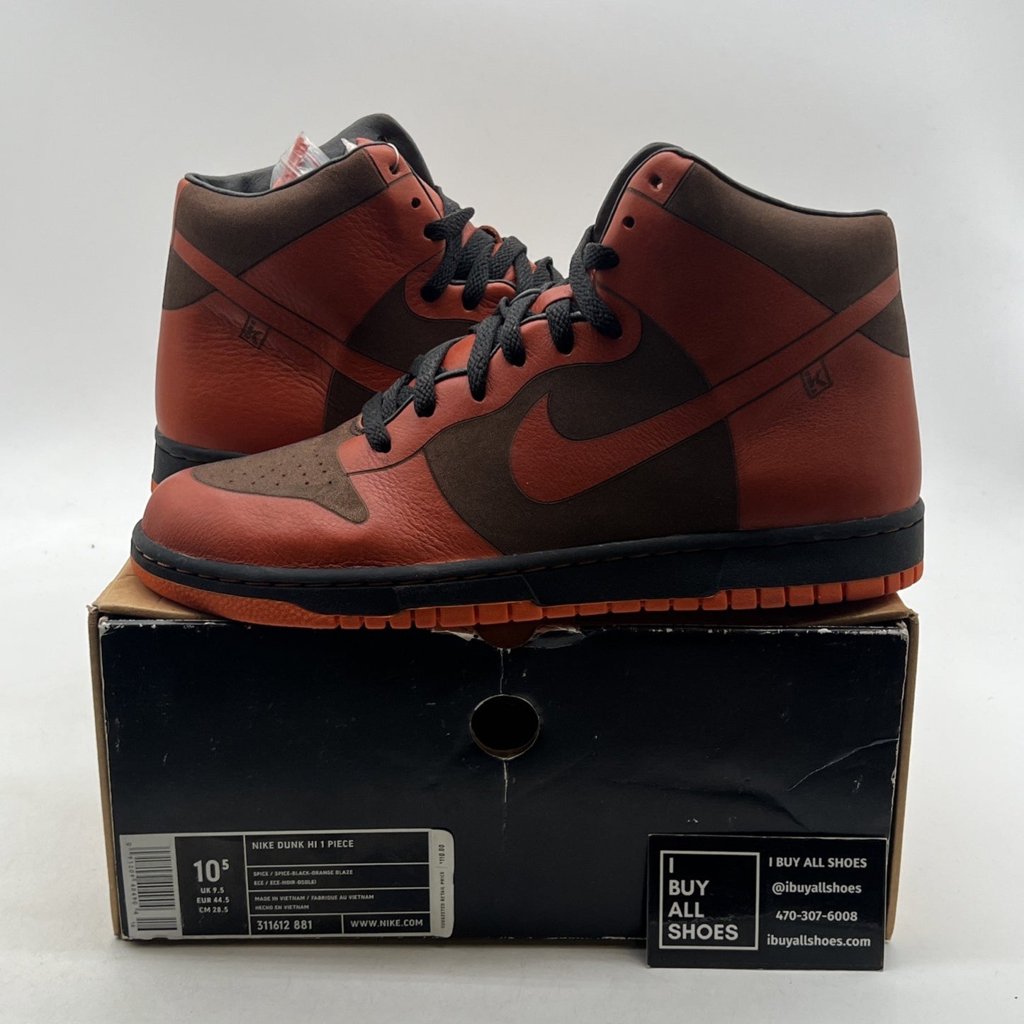 Size 10.5 - Nike Dunk 1 Piece High Laser Spice (311612-881)