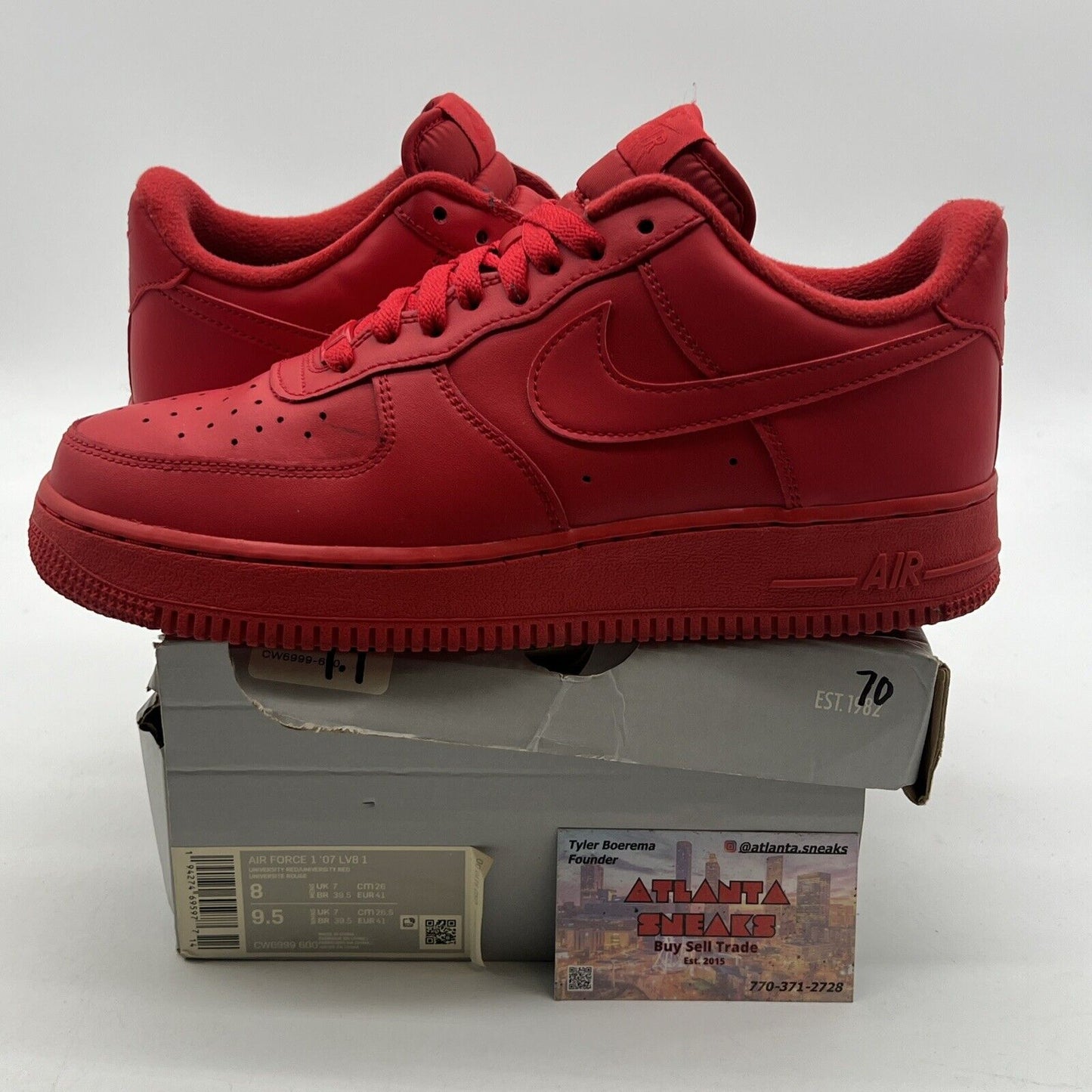 Size 8 - Nike Air Force 1 Low Triple Red (CW6999-600)