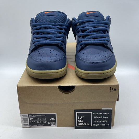 Size 12 - Nike Dunk Pro SB Low Navy Gum White Leather Suede (FJ1674-400)