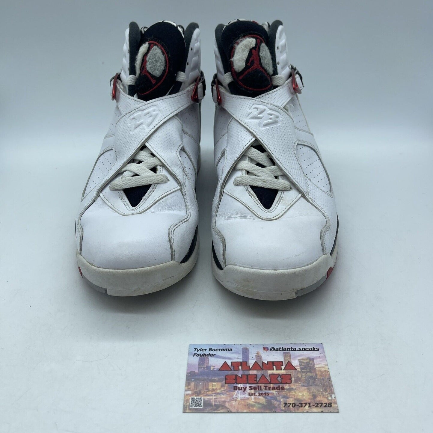 Size 10 - Air Jordan 8 Retro Alternate White Black Red Leather (305381-104)