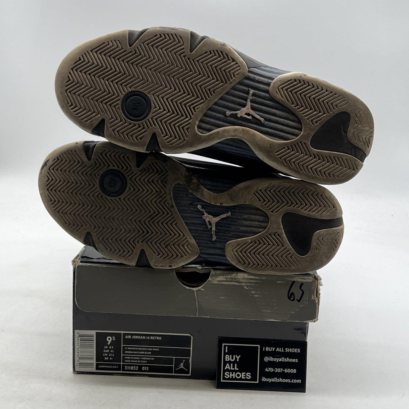 Size 9.5 - Air Jordan 14 Retro Graphite Navy (311832-011)