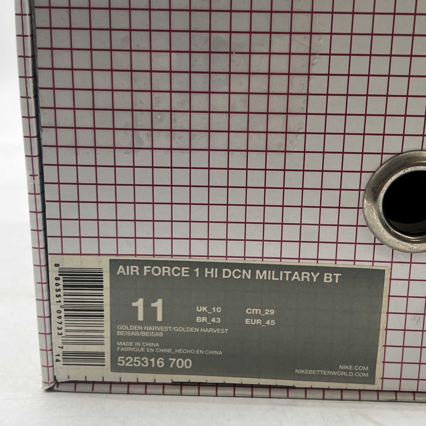 Size 11 - Nike Air Force 1 Dcn Military Bt High Brown (525316-700)