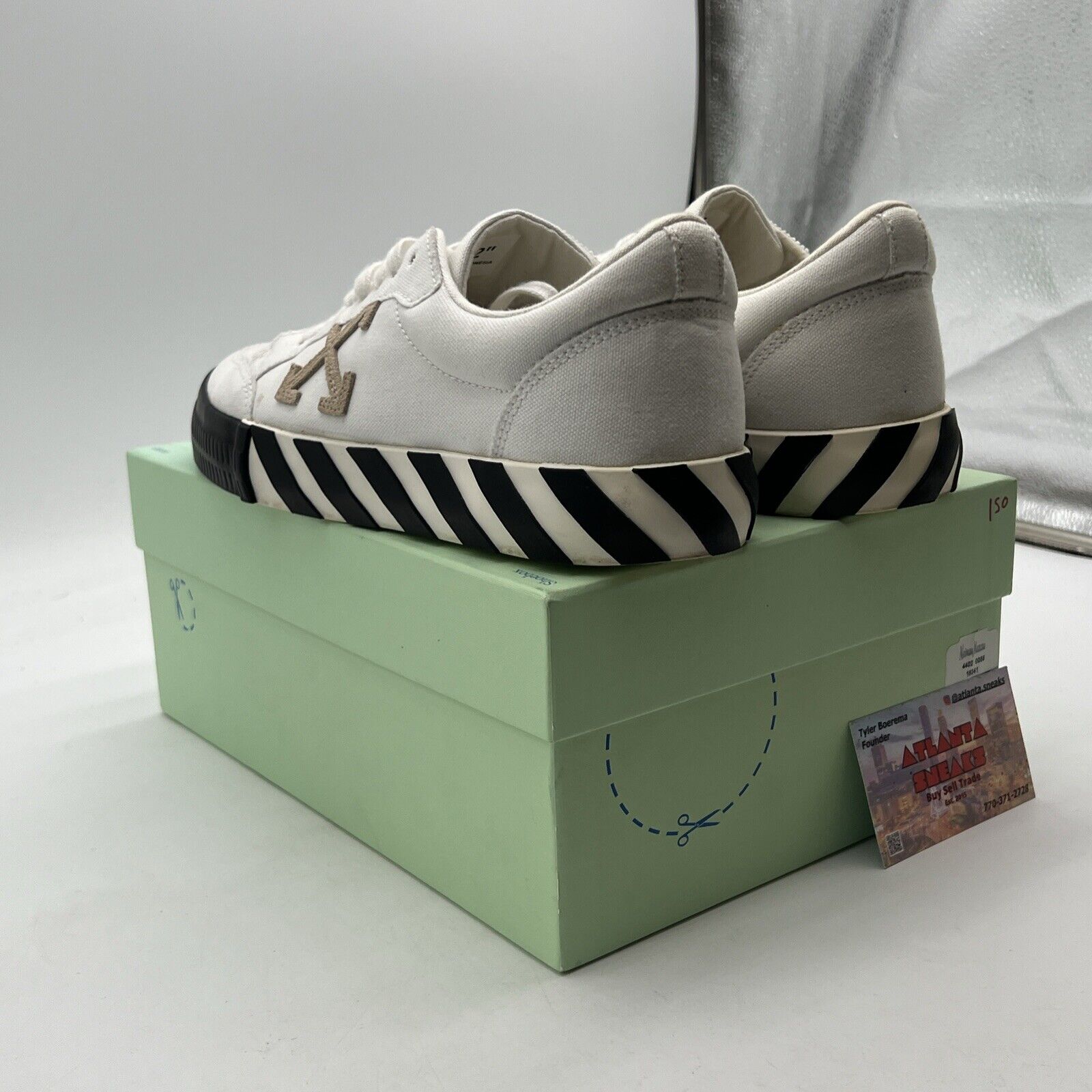 Size 9 - OFF-WHITE VULC SNEAKER 'WHITE BLACK SAND'