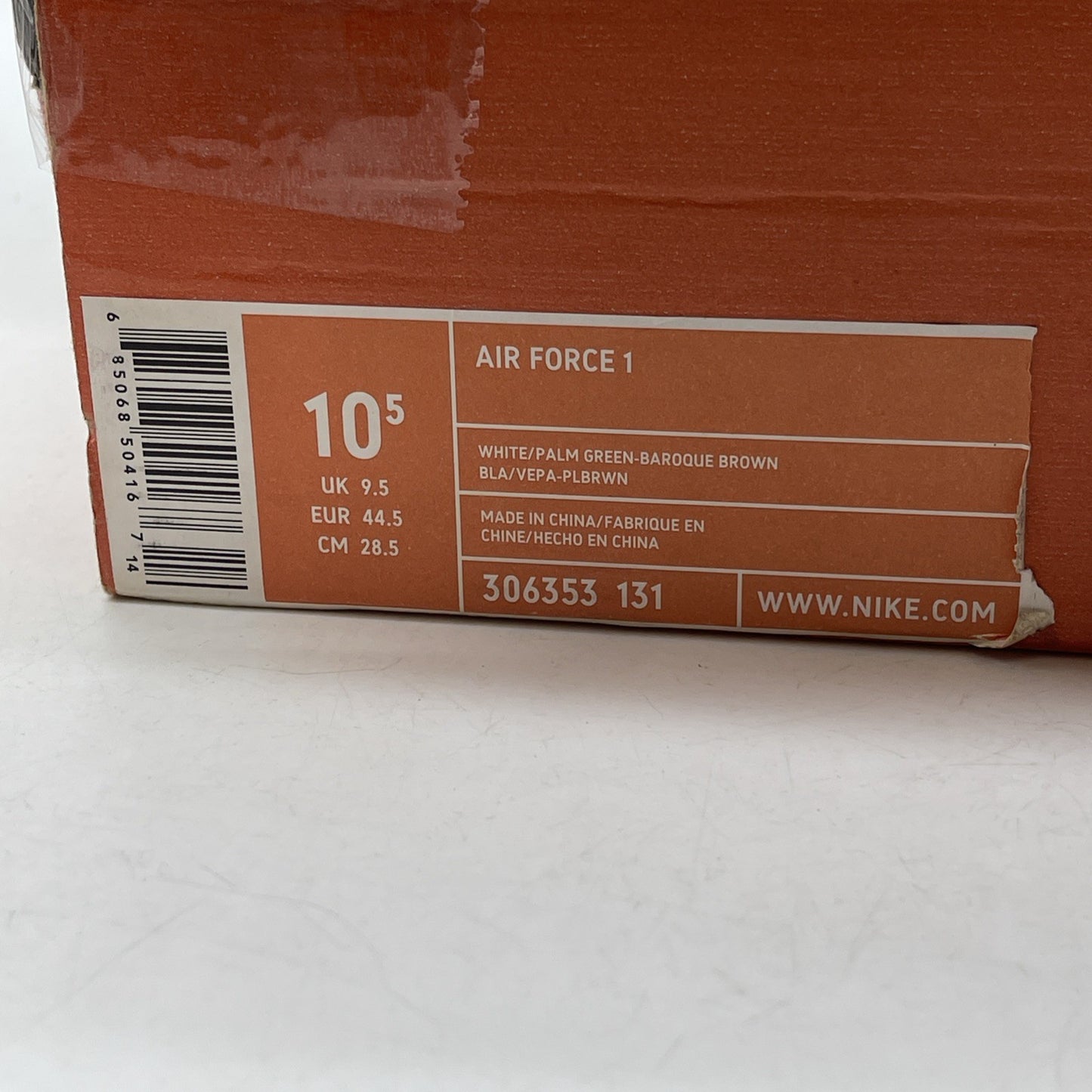 Size 10.5 - Nike Air Force 1 Camo White Green Leather (306353-131)