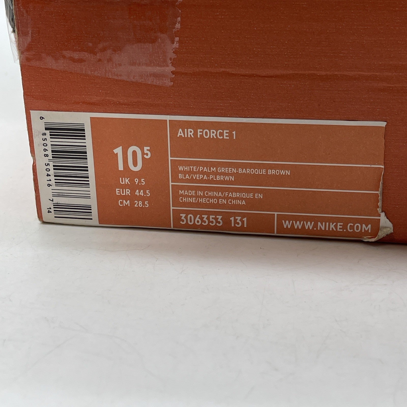 Size 10.5 - Nike Air Force 1 Camo White Green Leather (306353-131)