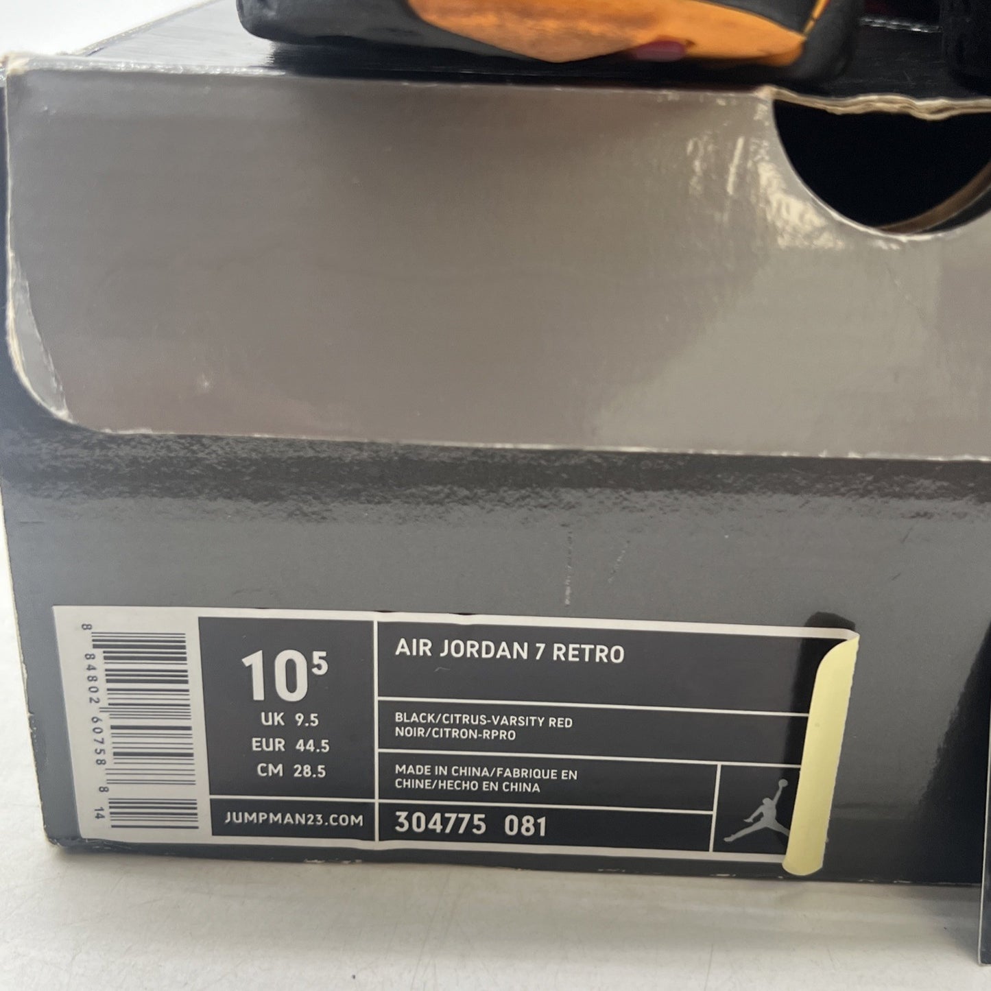 Size 10.5 - Air Jordan 7 Retro 2006 Citrus (304775-081)