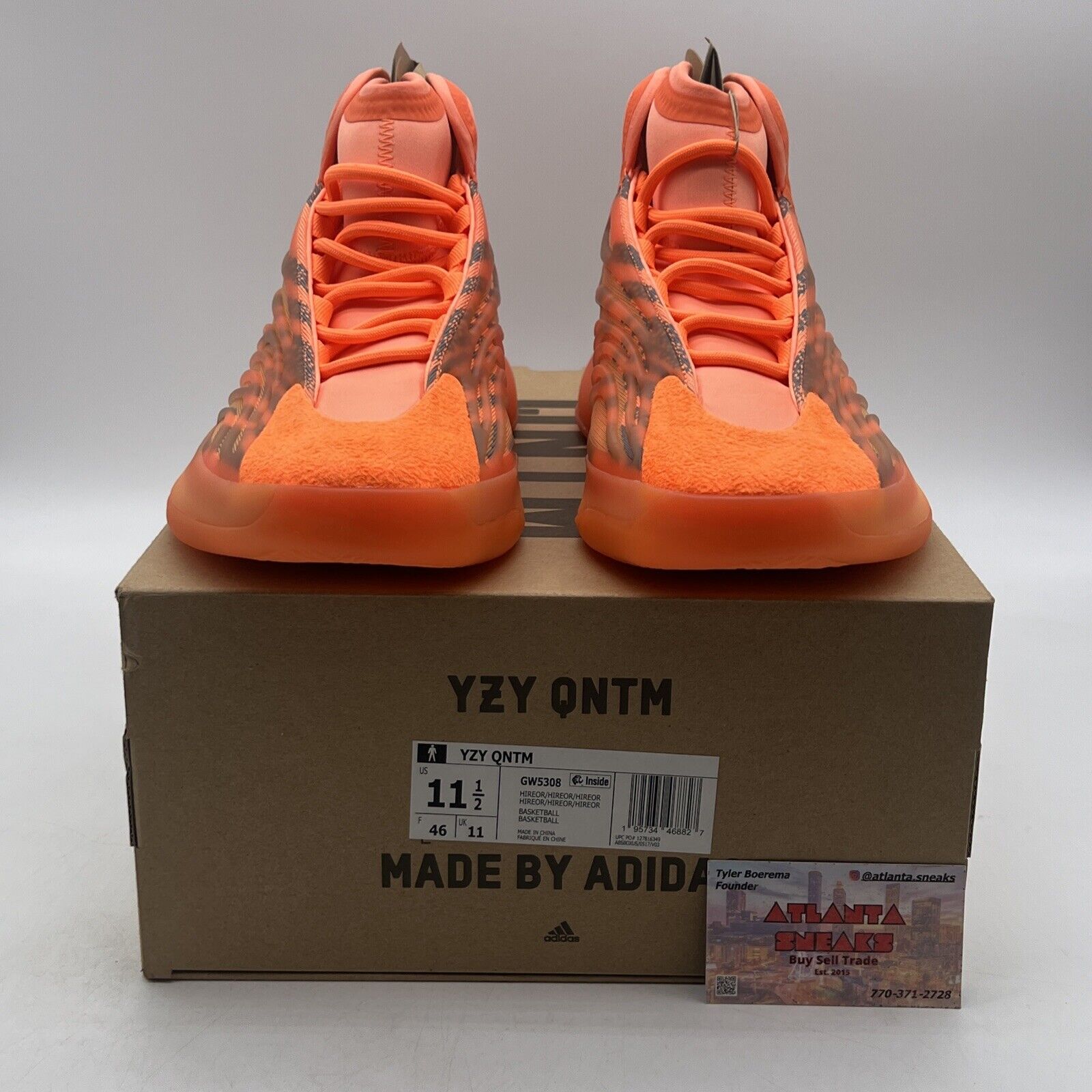 Size 11.5 - adidas Yeezy Quantum Hi-Res Orange Suede (GW6308)