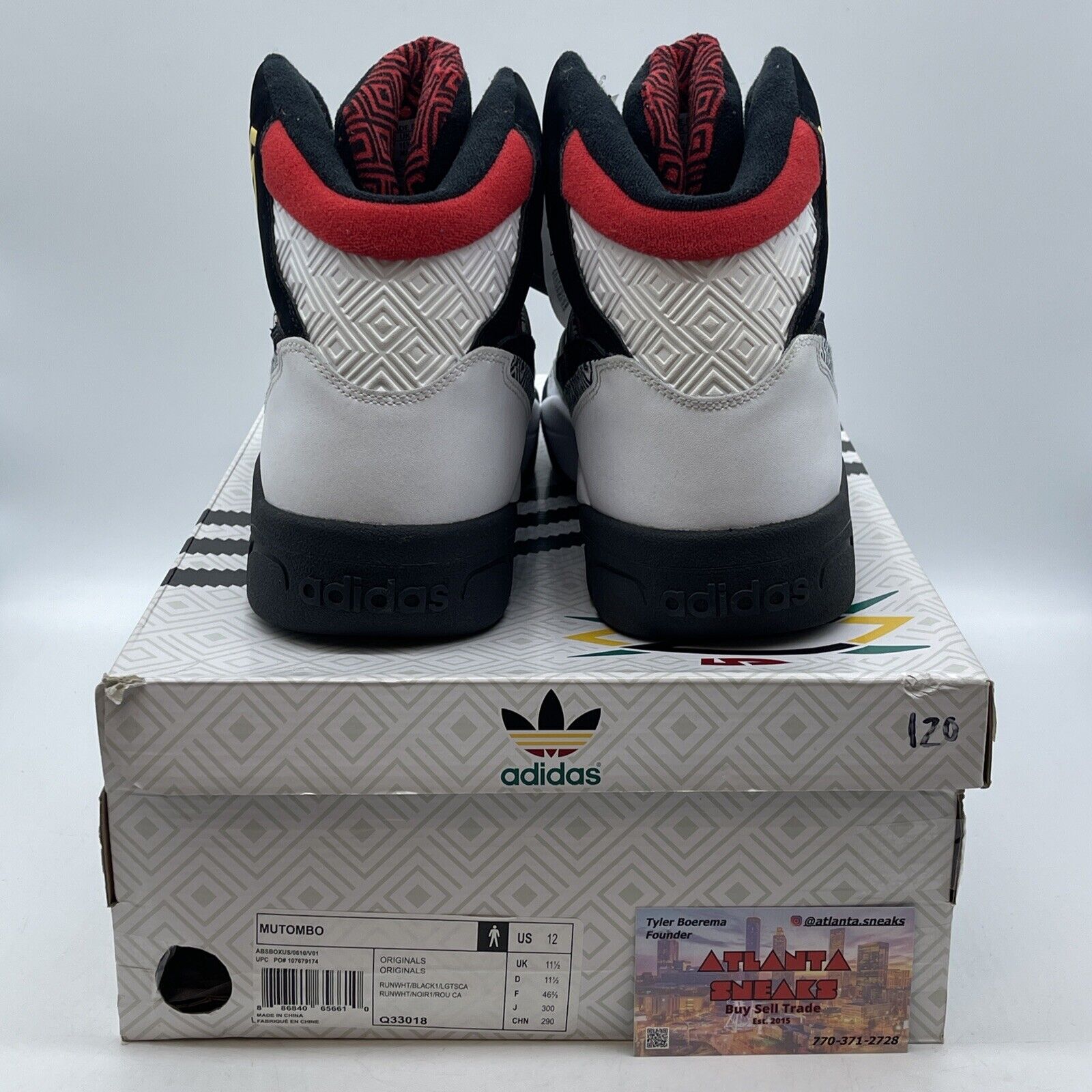 Size 12 - adidas Mutombo White Black Red Yellow Blue Suede Leather (Q33018)