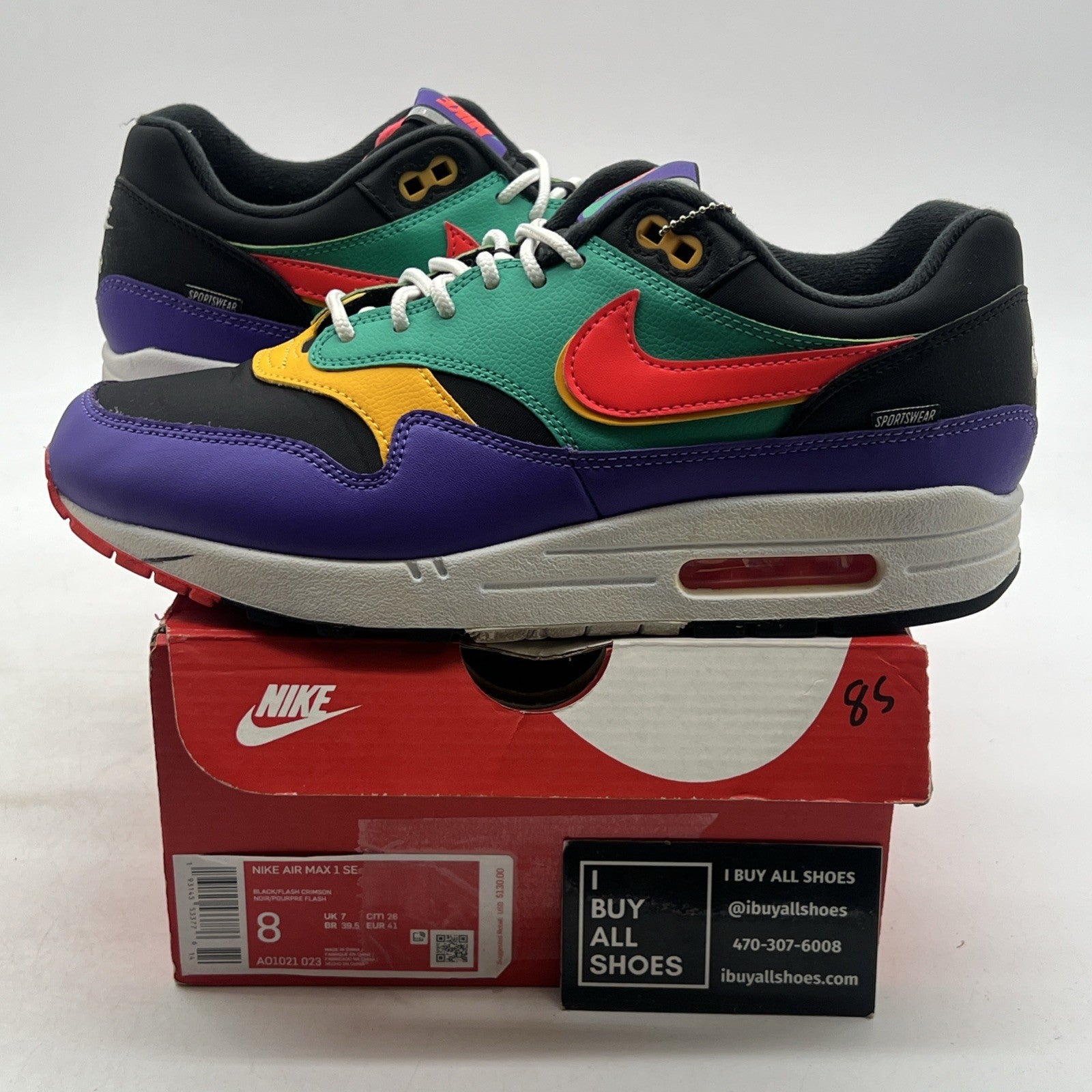 Size 8 - Nike Air Max 1 SE Windbreaker (AO1021-023)