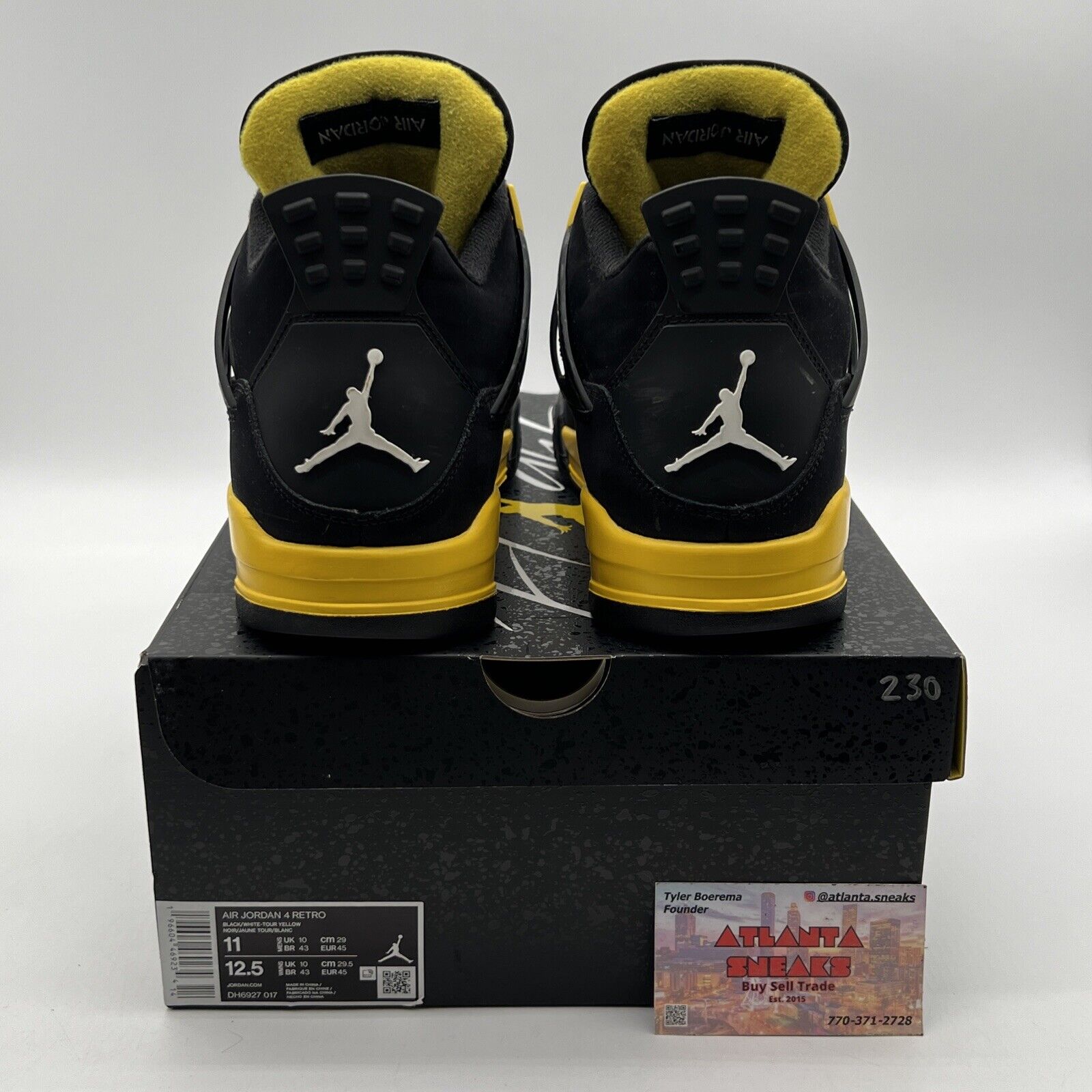 Size 11 - Jordan 4 Retro Mid Thunder Black Yellow Suede (DH6927-017)