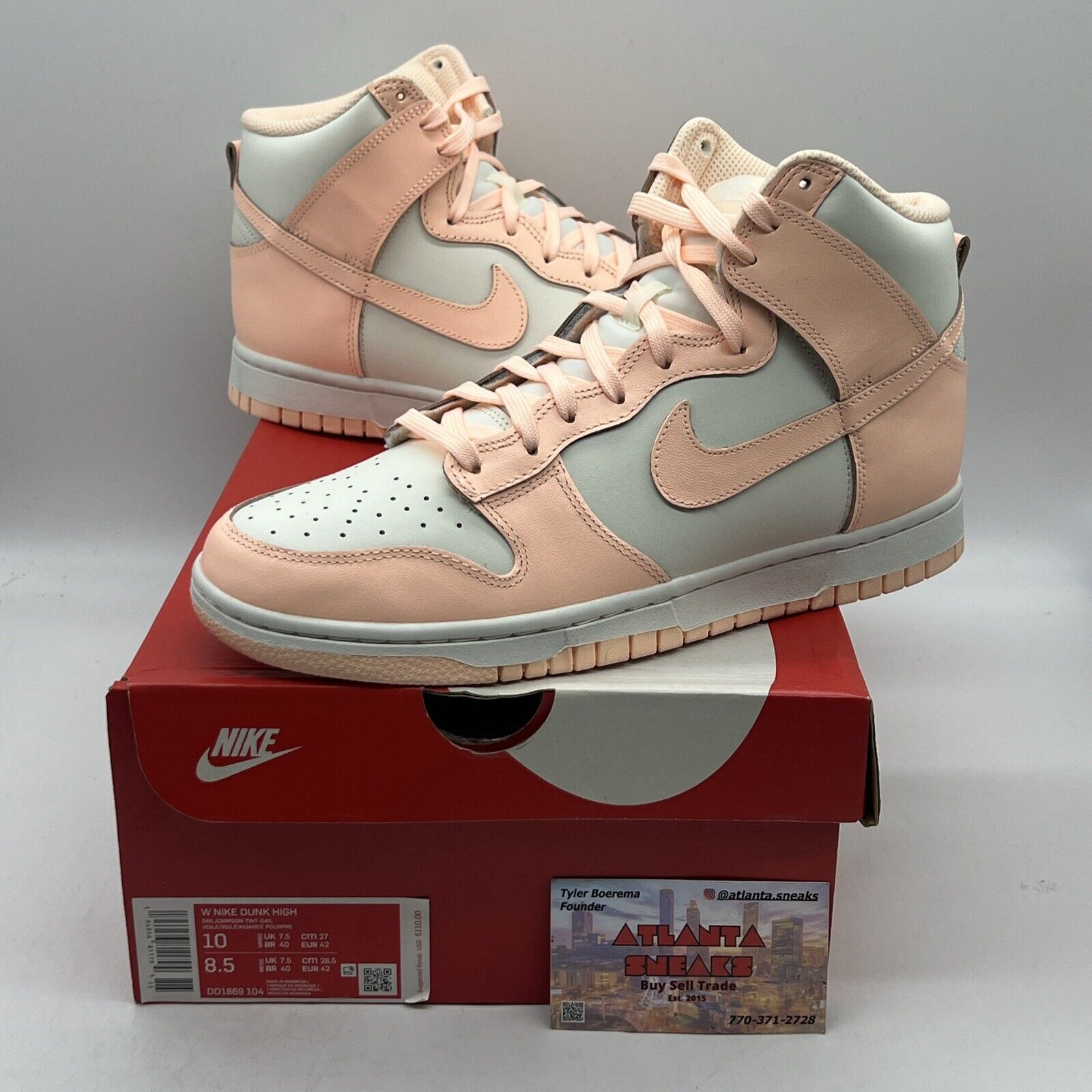 Size 10 - Nike Dunk High Crimson Tint Brand New Og All