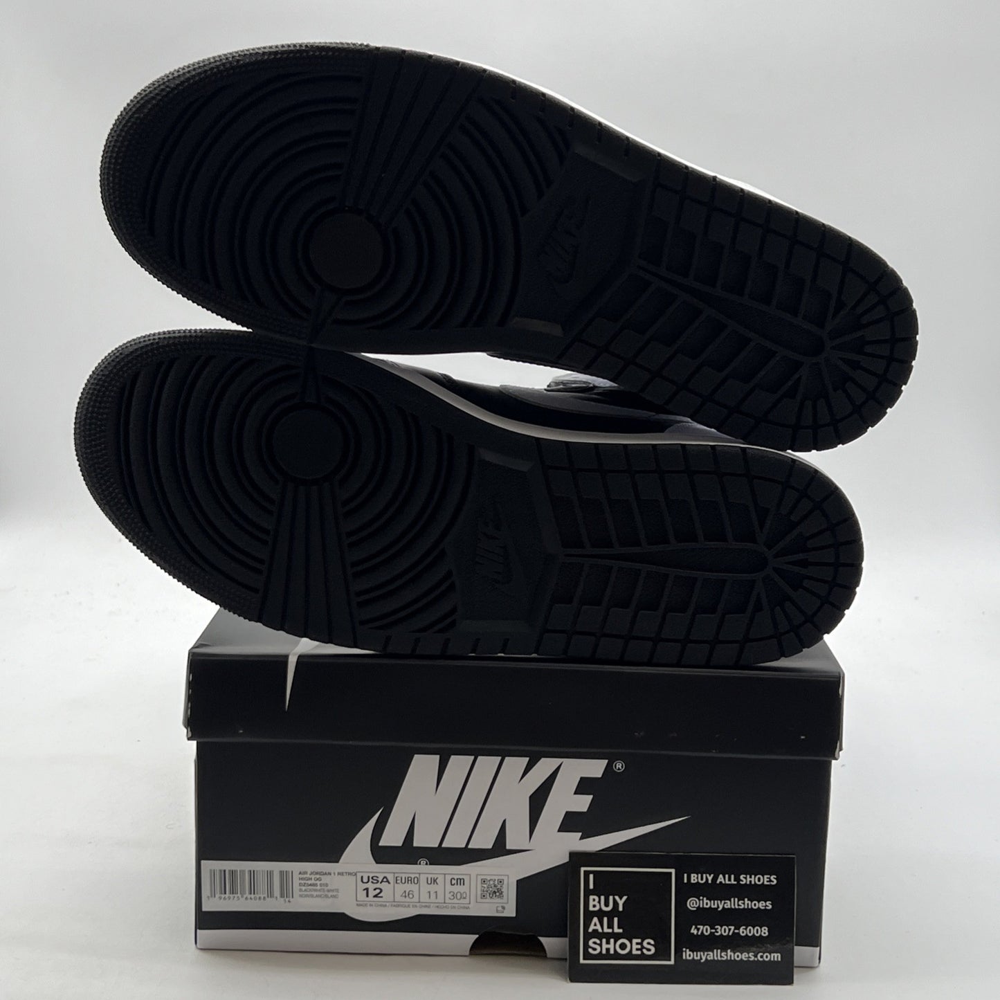 Size 12 - Air Jordan 1 Retro OG High Black White 2.0 (DZ5485-010)