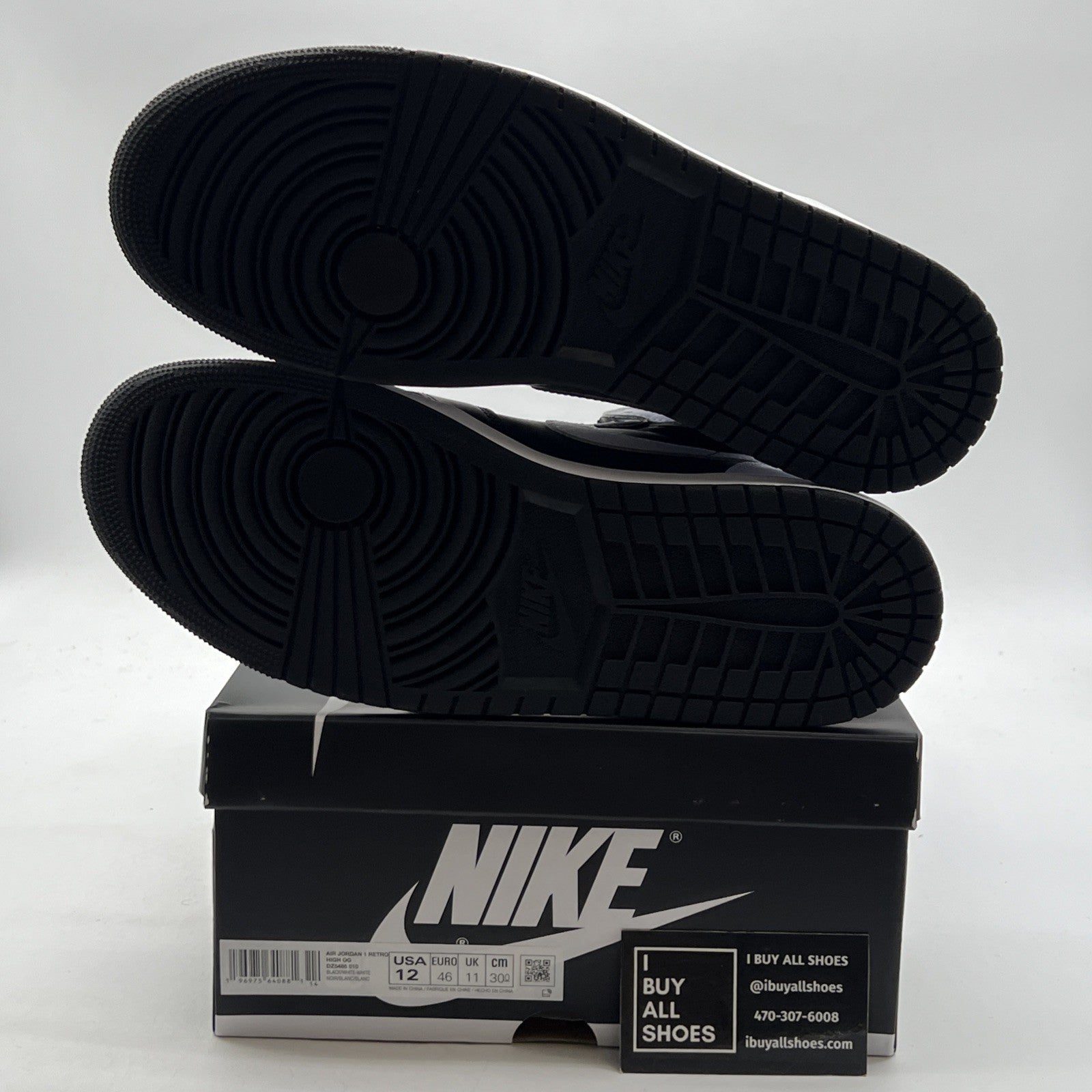 Size 12 - Air Jordan 1 Retro OG High Black White 2.0 (DZ5485-010)