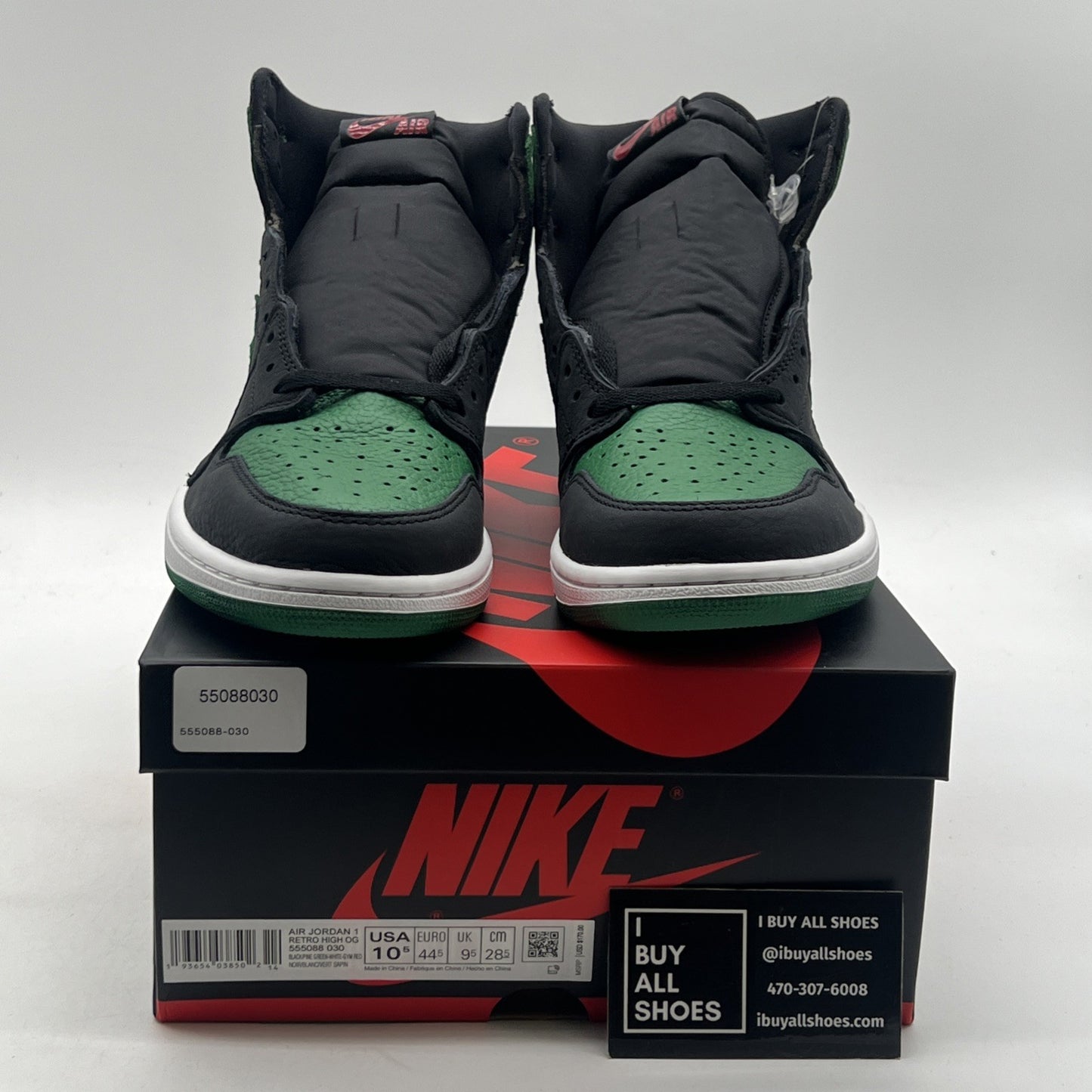 Size 10.5 - Air Jordan 1 Retro OG High Pine Green 2.0 (555088-030)