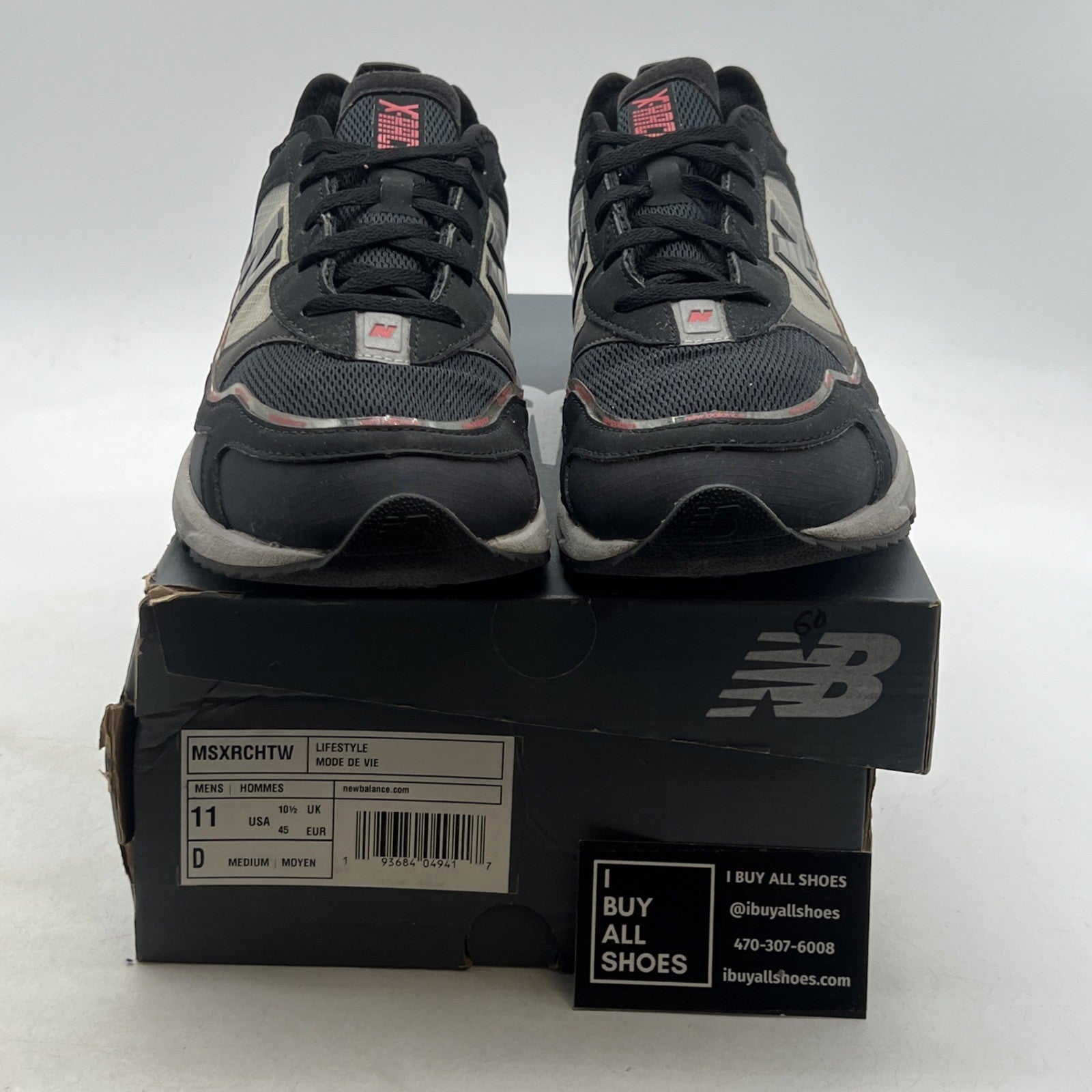 Size 11 - New Balance X-Racer Black Grey Red (MSXRCHTW)