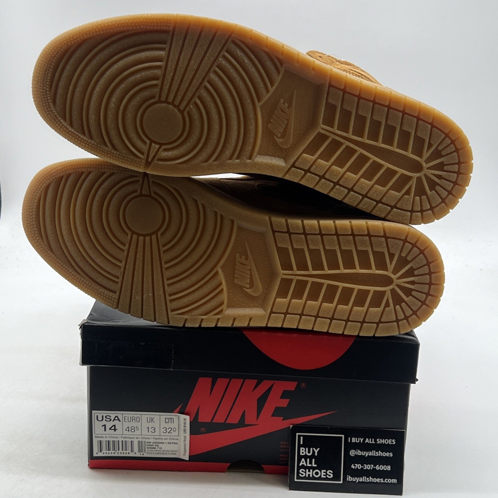Size 14 - Air Jordan 1 Retro OG High Wheat (555088-710)