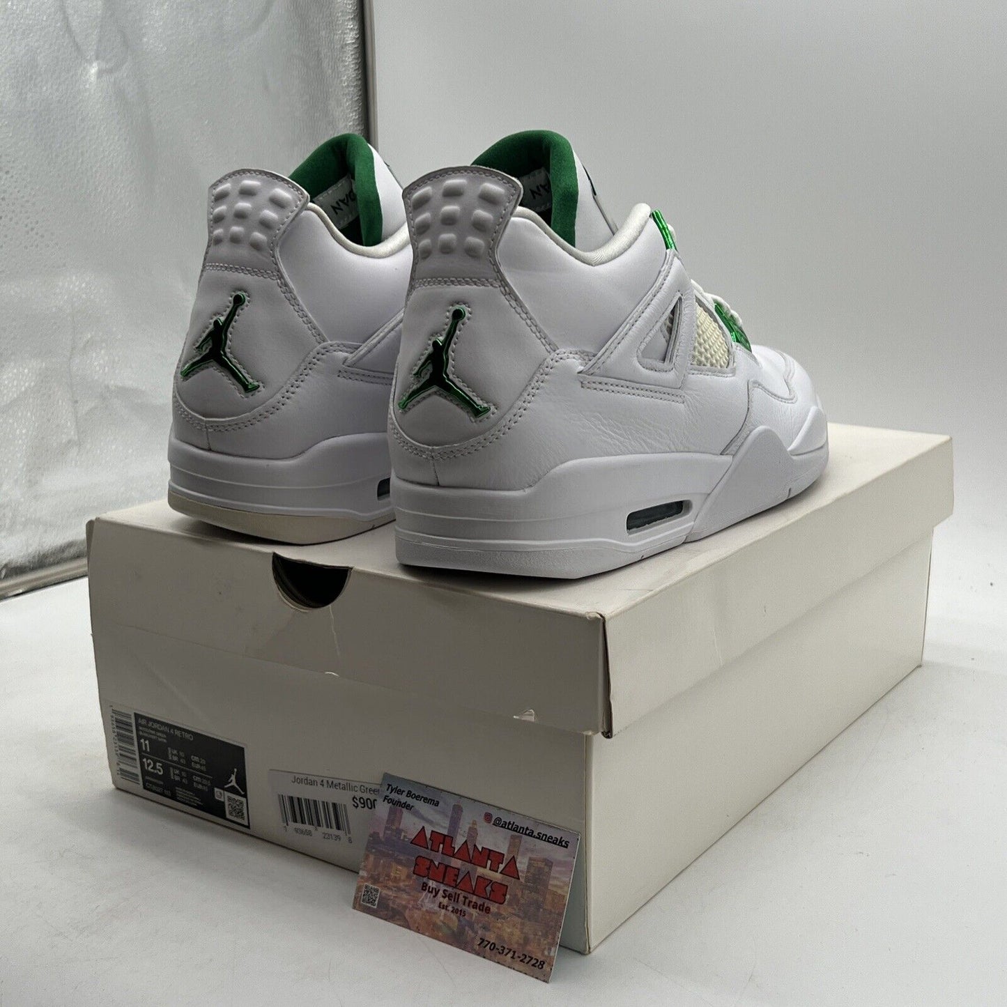 Size 11 - Air Jordan 4 Retro Green Metallic Leather (CT8527-113)