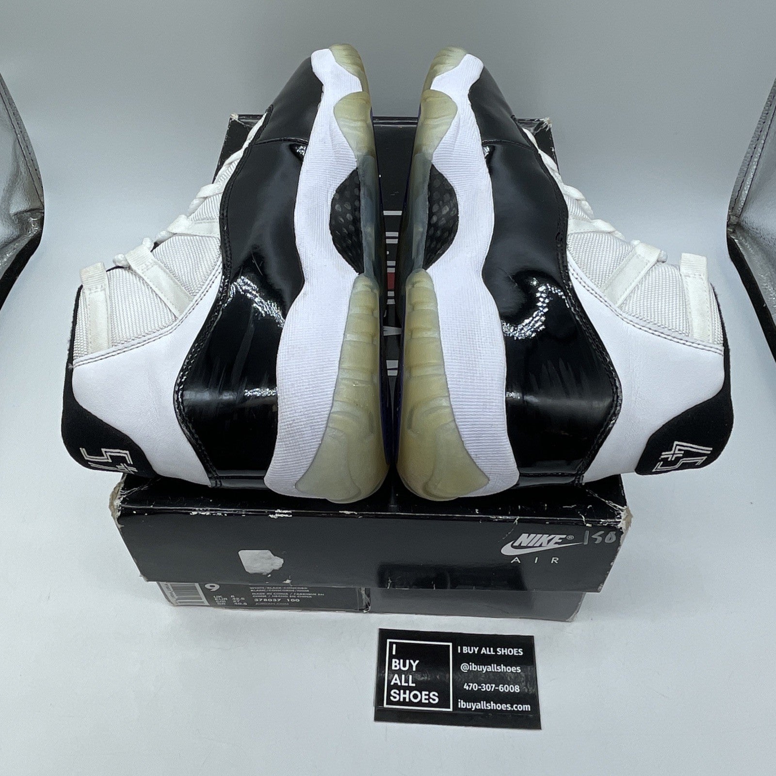 Size 9 - Jordan 11 Retro High Concord Black White Leather (378037-100)
