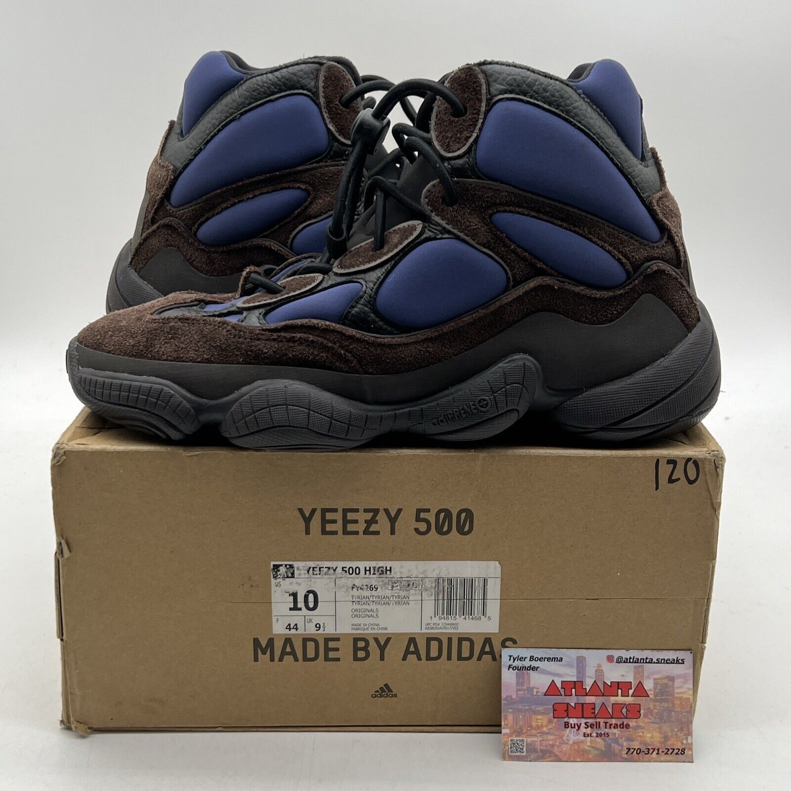 Size 10 - Adidas Yeezy 500 High Tyrian Blue Brown Suede Leather (FY4269)