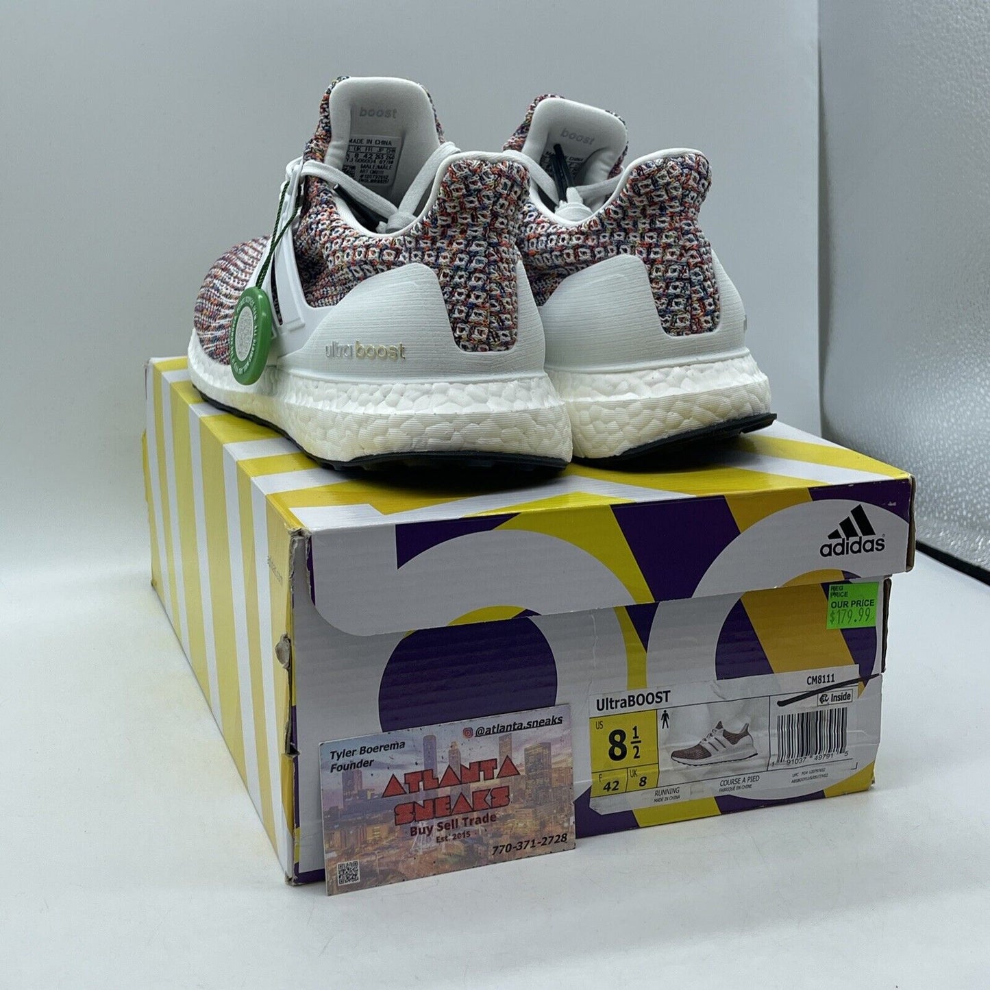 Size 8.5 - adidas UltraBoost 4.0 Rainbow Suede White Leather (CM8111)