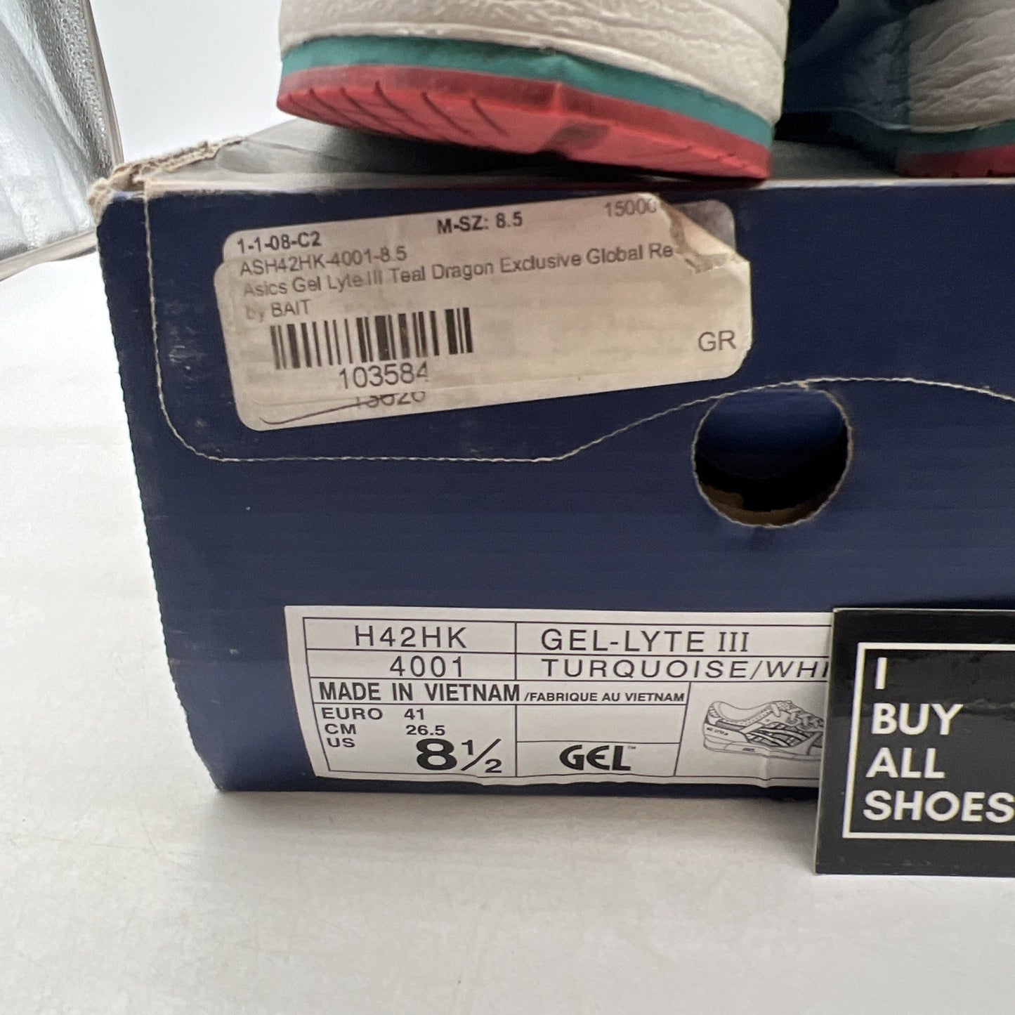 Size 8.5 - ASICS Bait x Gel Lyte 3 Teal Dragon (H42HK4001)