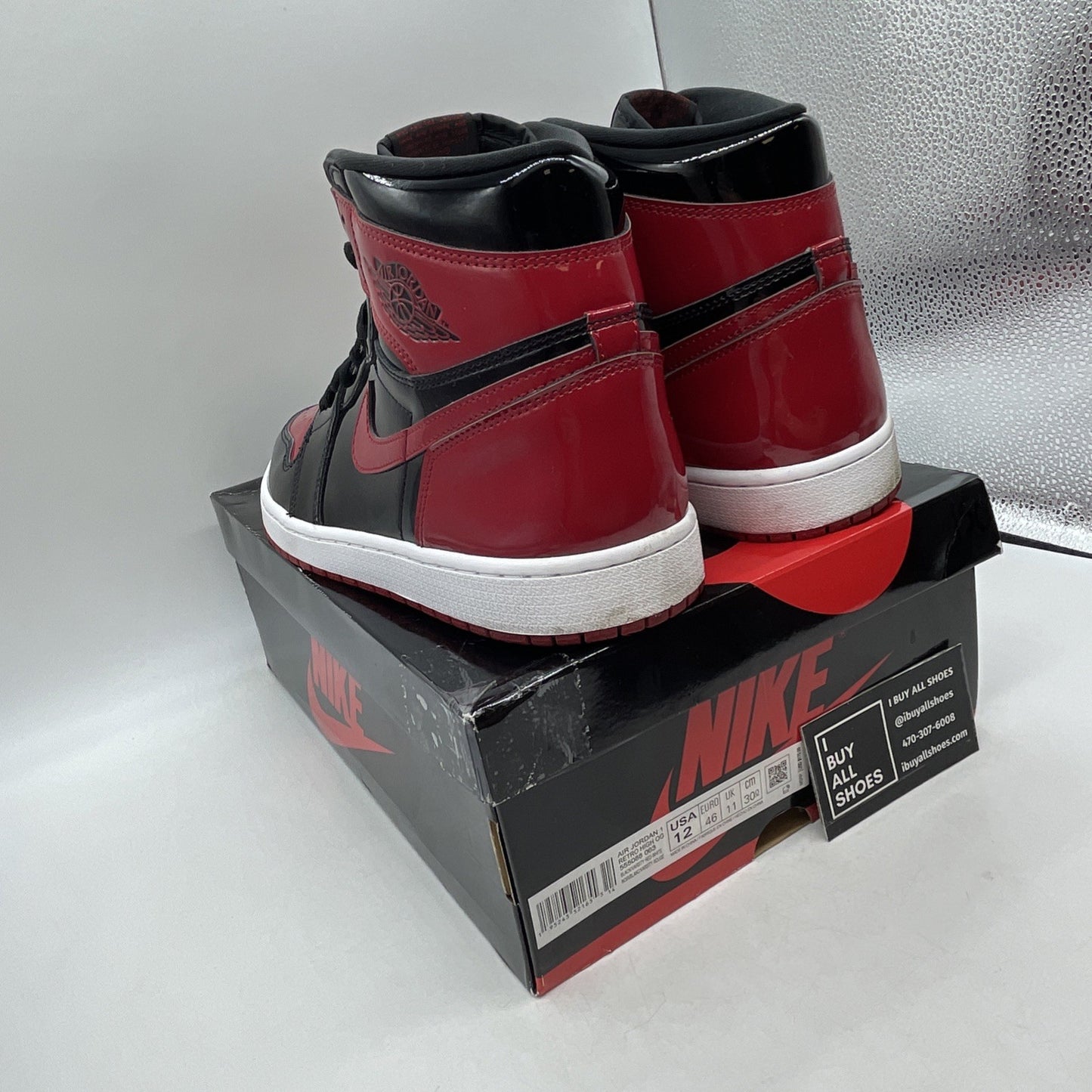 Size 12 - Air Jordan 1 Retro OG High Patent Bred (555088-063)