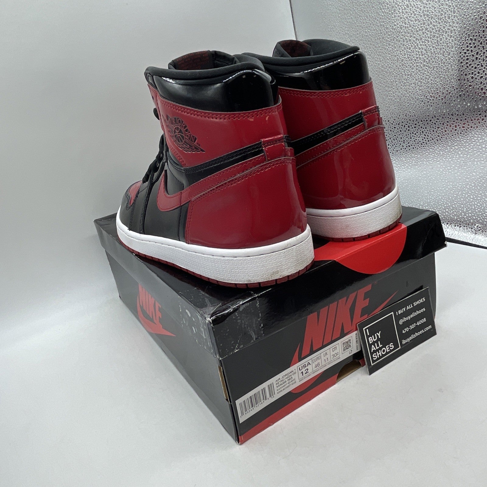 Size 12 - Air Jordan 1 Retro OG High Patent Bred (555088-063)