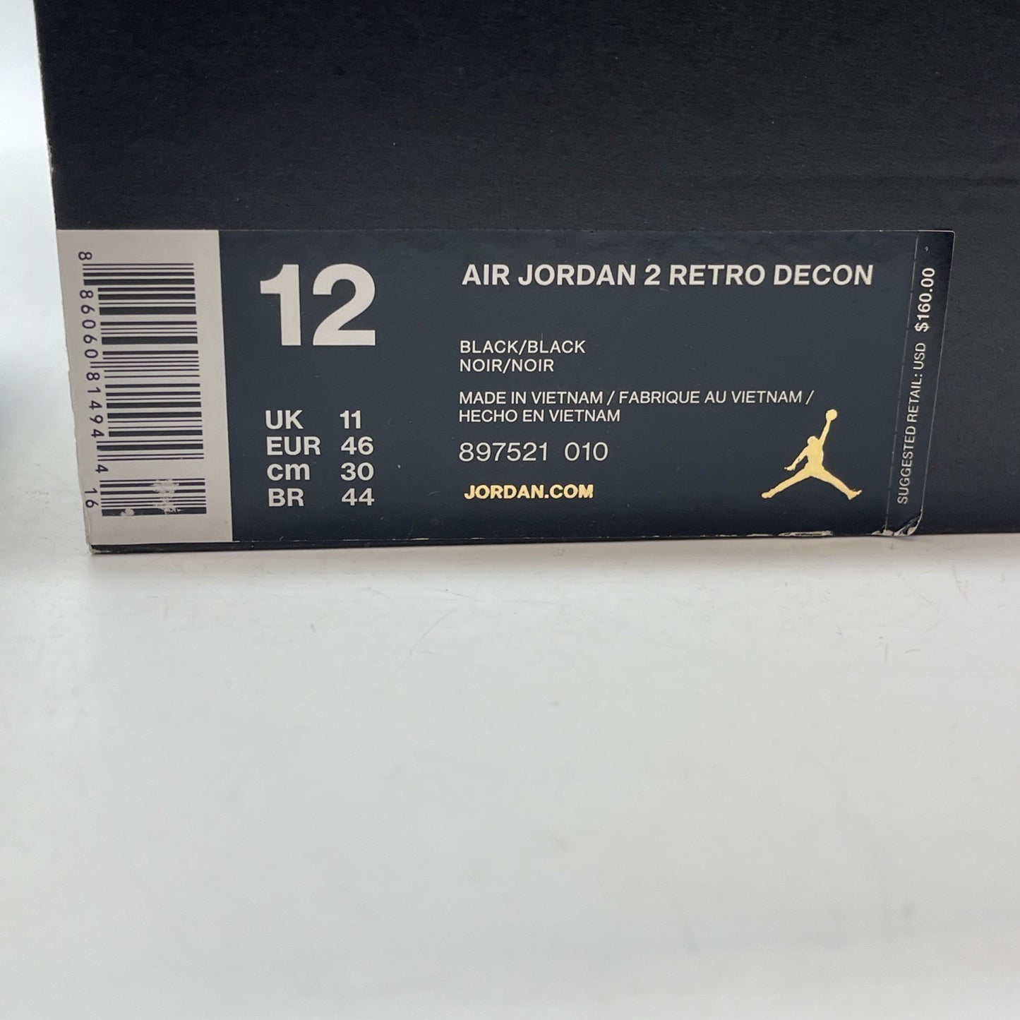 Size 12 - Air Jordan 2 Retro Deconstructed Triple Black Suede (897521-010)