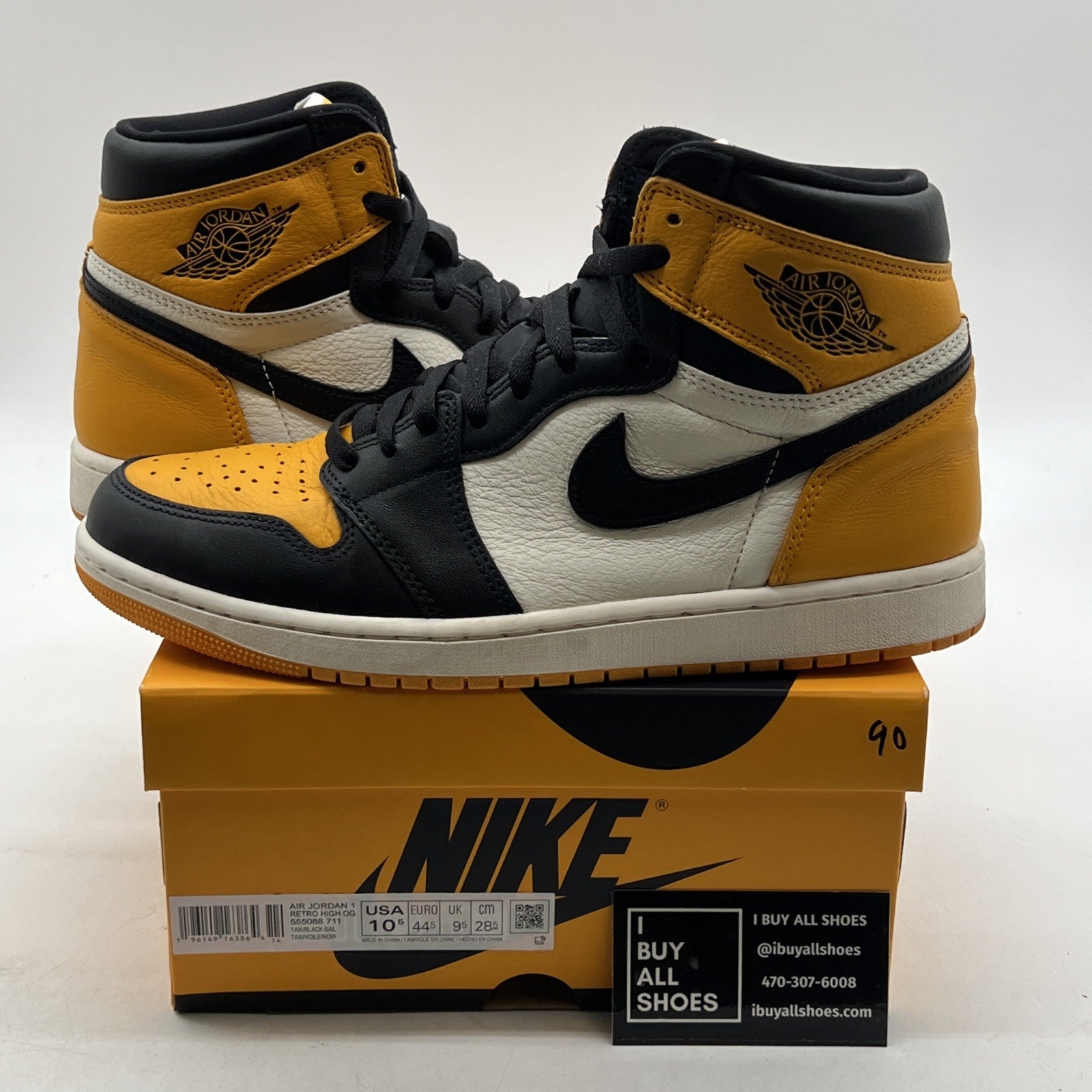 Size 10.5 - Air Jordan 1 Retro OG High Yellow Toe (555088-711)