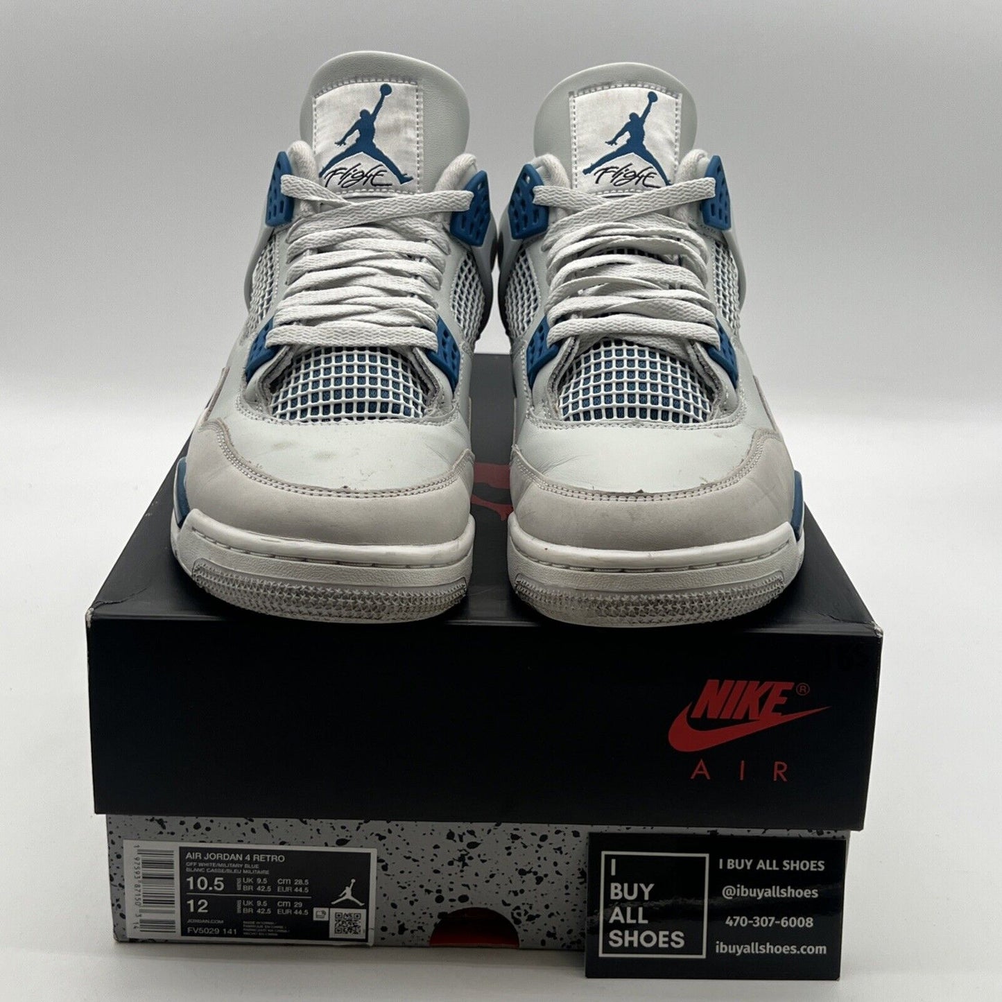 Size 10.5 - Air Jordan 4 Retro 2024 Military Blue (FV5029-141)