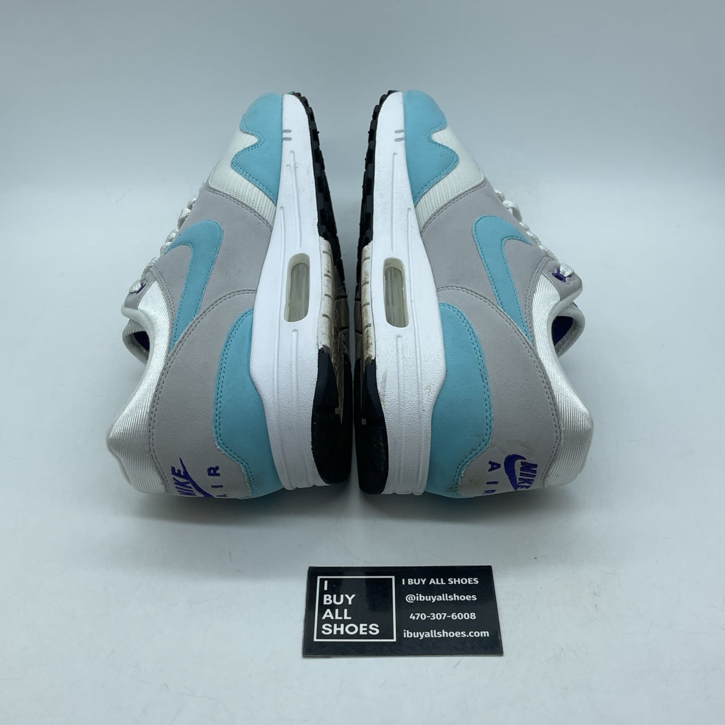 Size 11.5 - Nike Air Max 1 OG Anniversary Aqua Grey White Suede (908375-105)